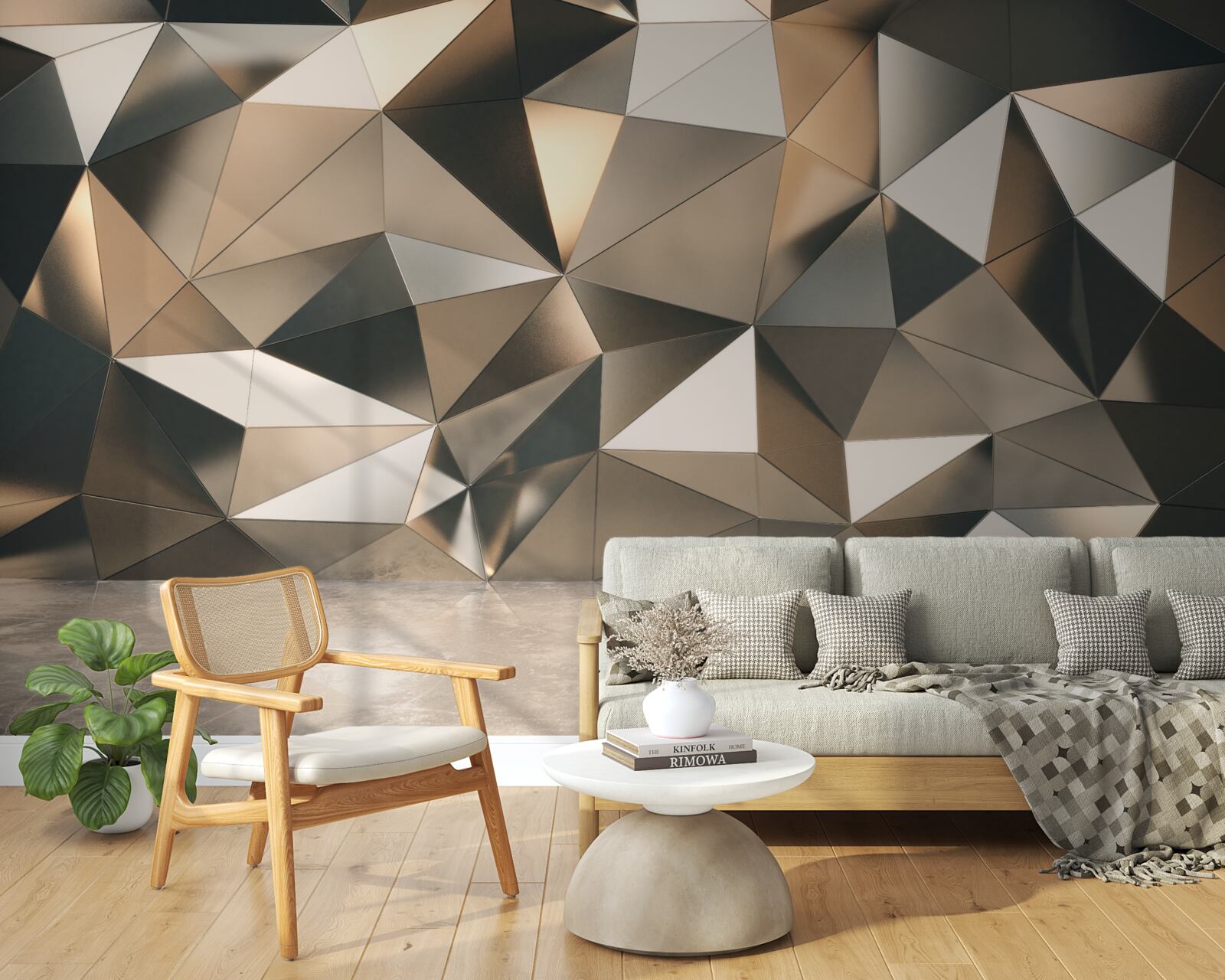 Fototapeten abstrakte Formen an der Wand