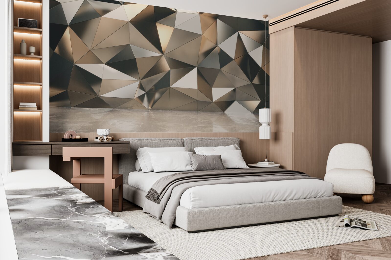 Fototapeten abstrakte Formen an der Wand