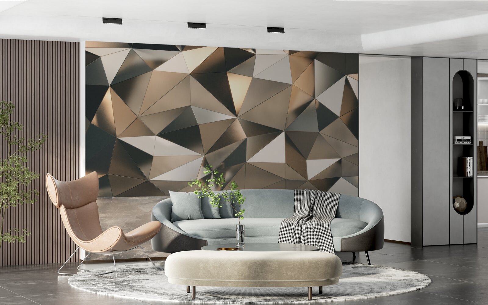 Fototapeten abstrakte Formen an der Wand