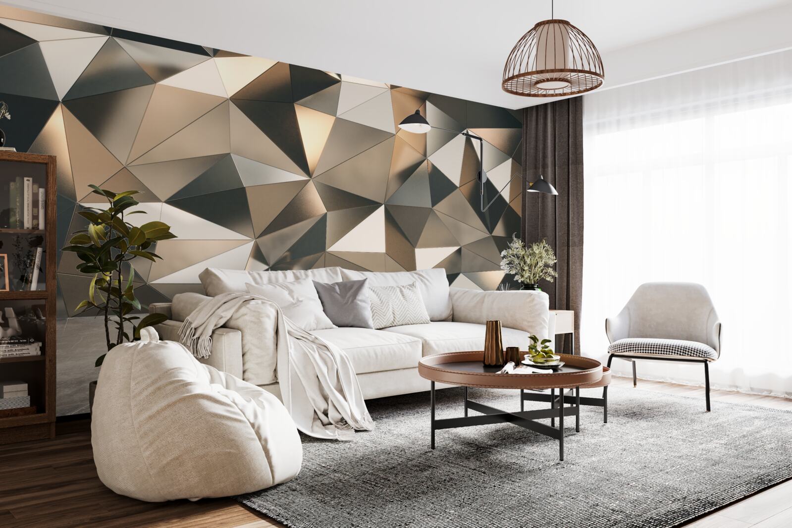 Fototapeten abstrakte Formen an der Wand