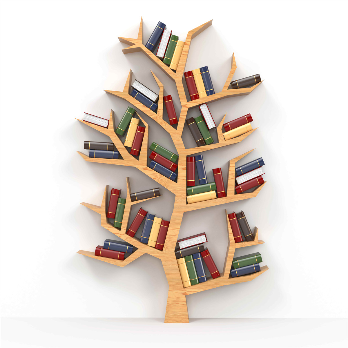 Fototapeten Holzregal für Bücher