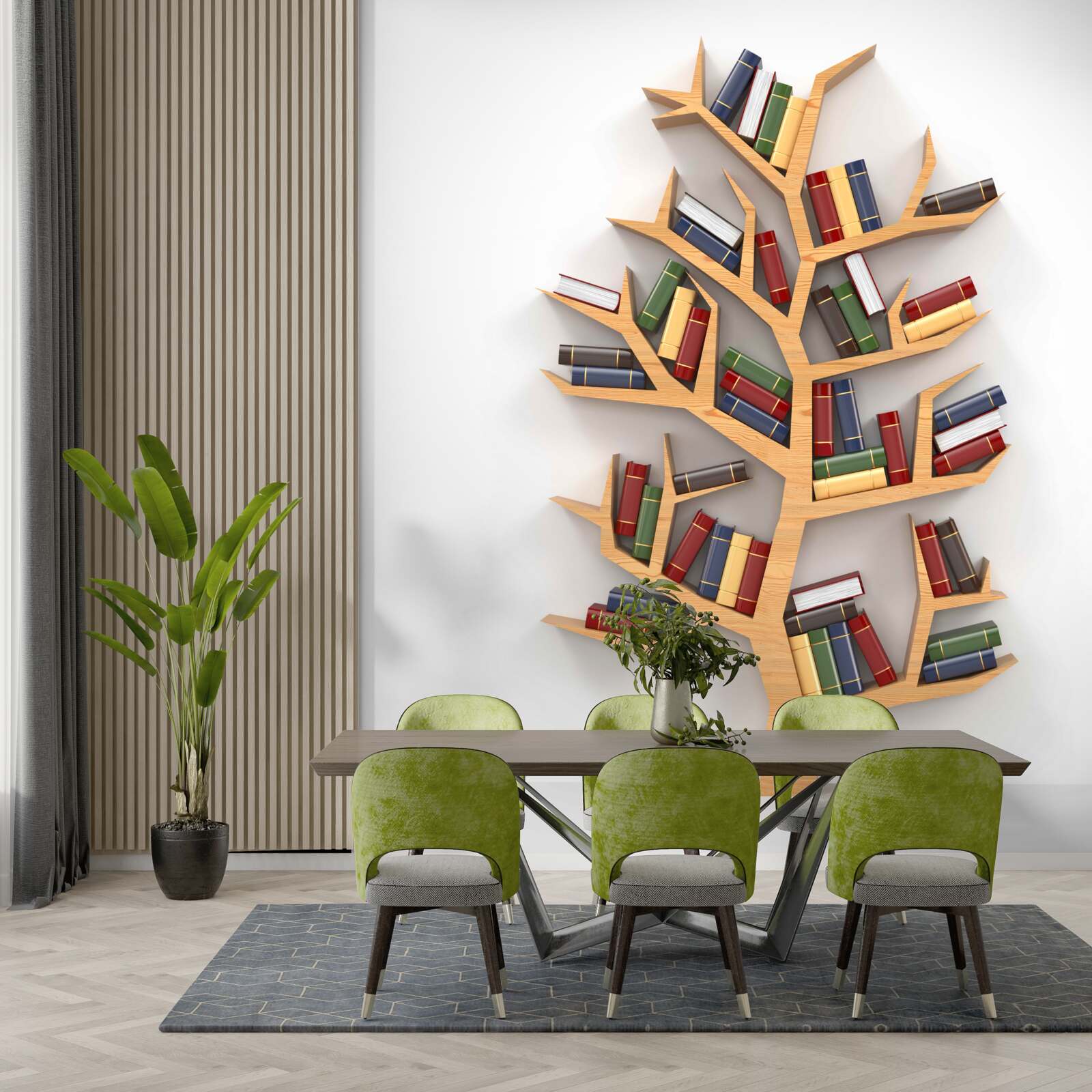 Fototapeten Holzregal für Bücher