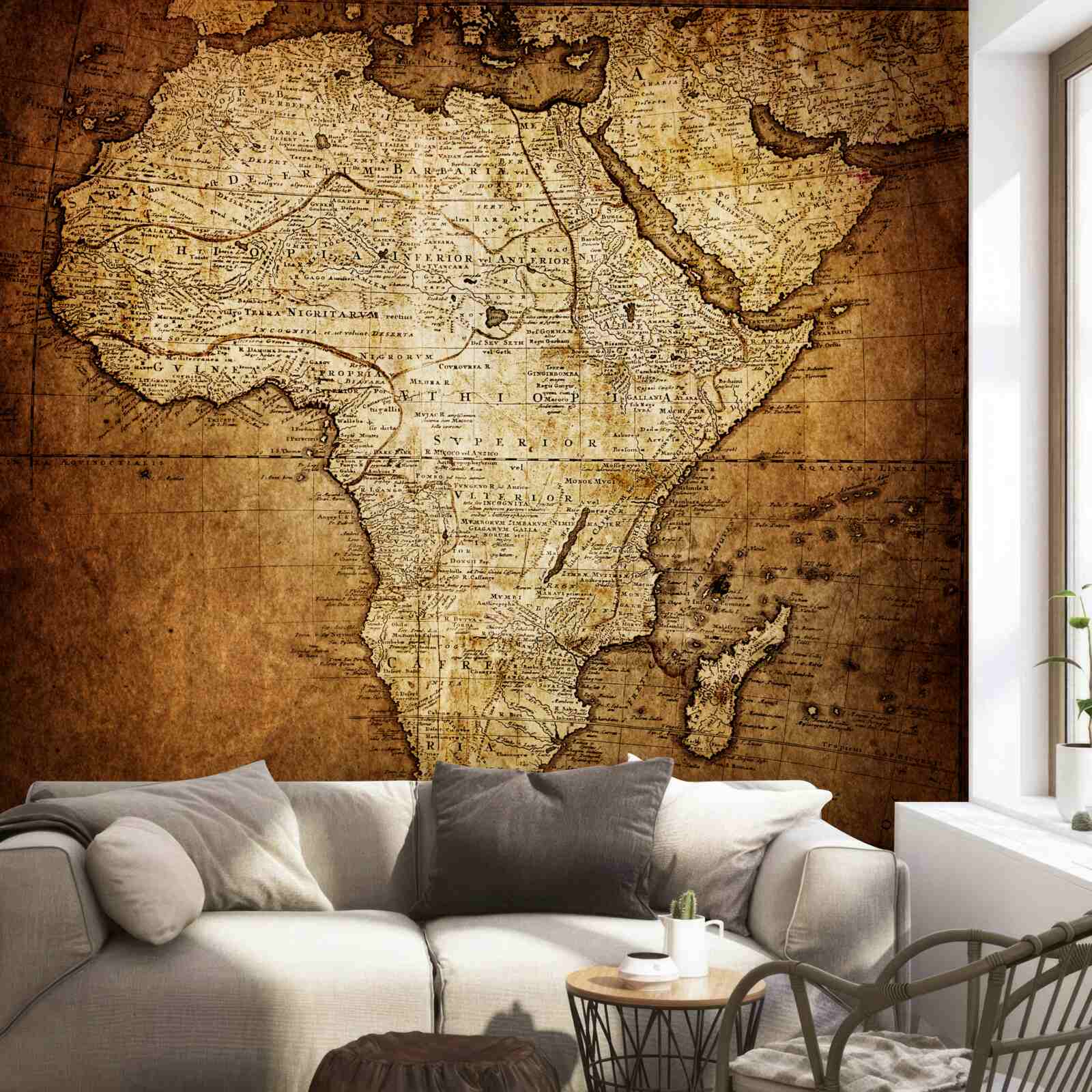 Fototapeten Große afrikanische Größe auf der Karte