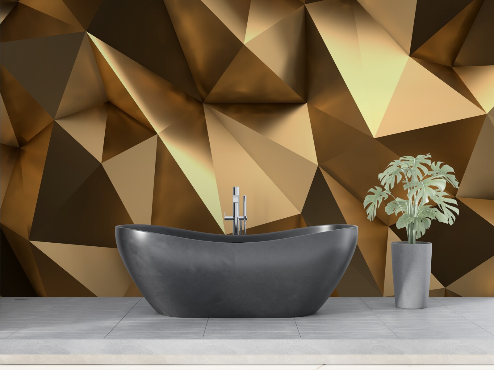 Fototapeten Goldene geometrische Formen