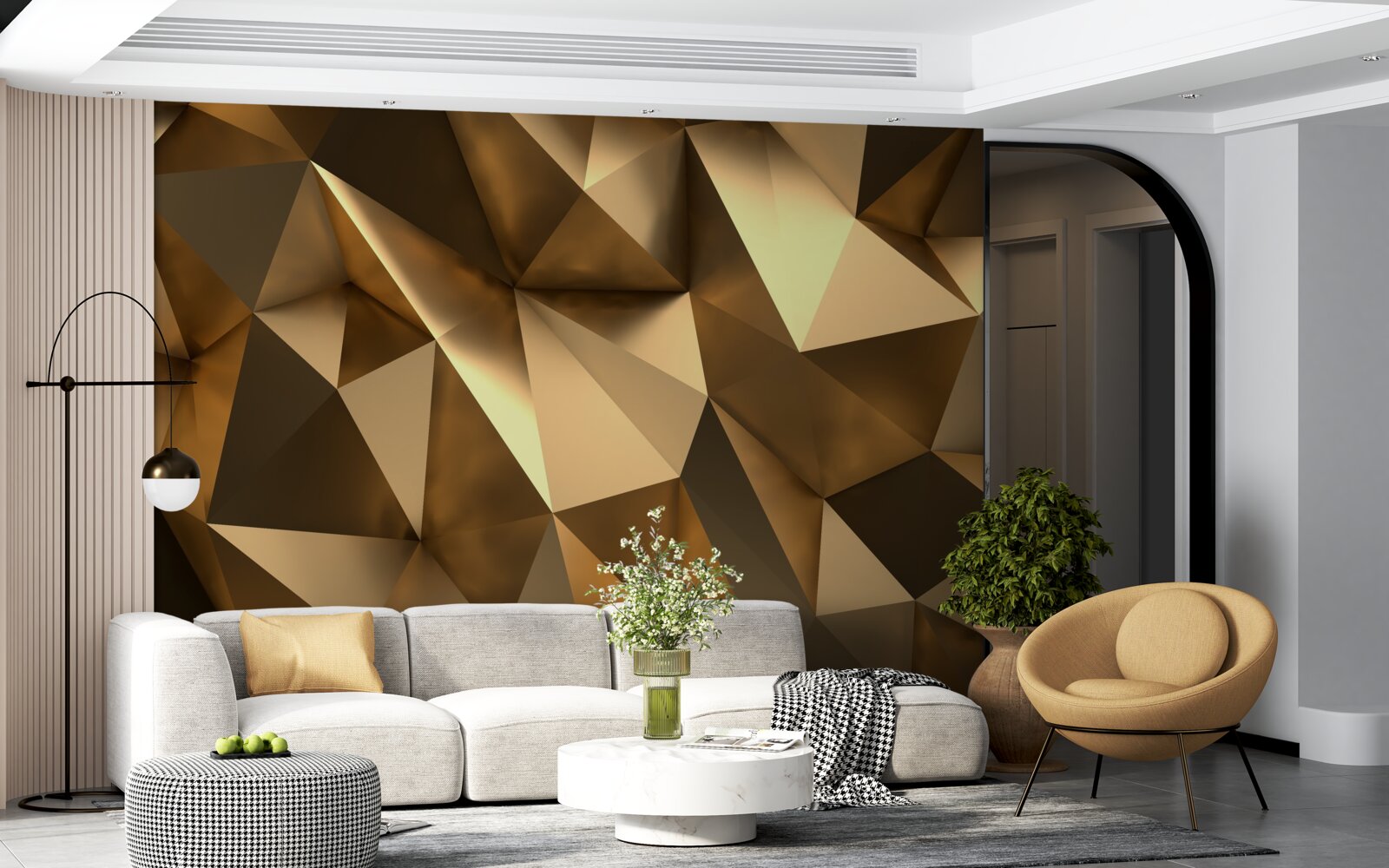 Fototapeten Goldene geometrische Formen