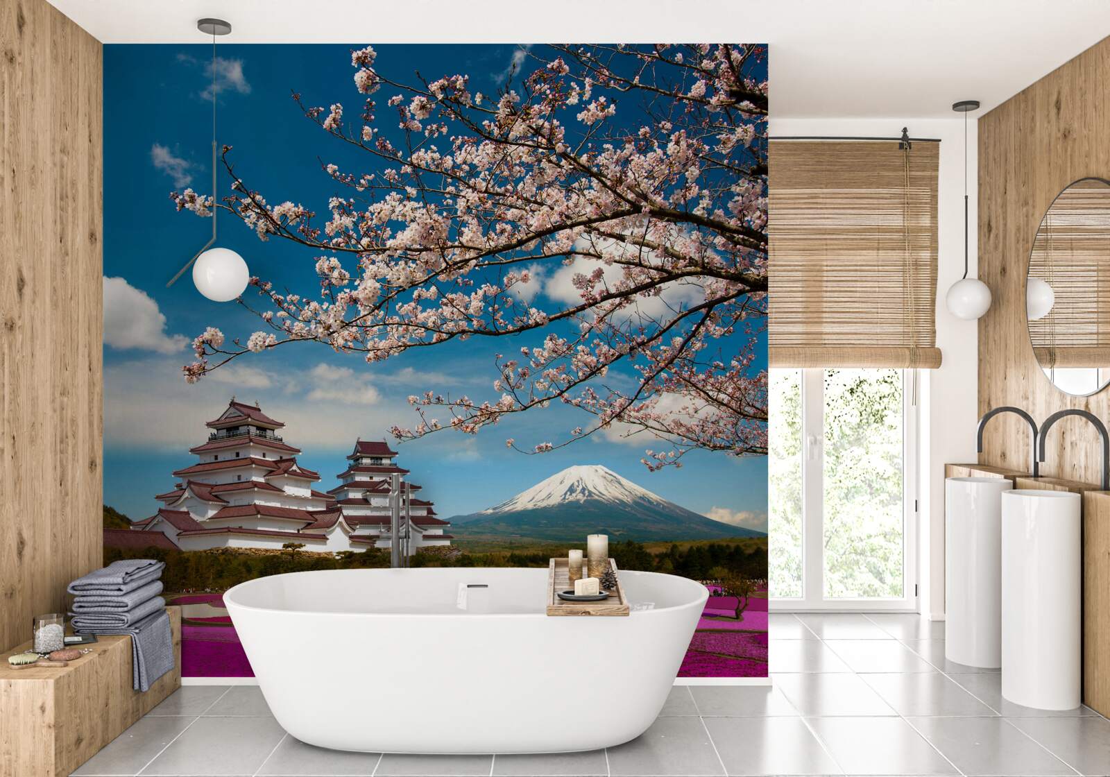 Fototapeten Japanische Gärten in der Sonne
