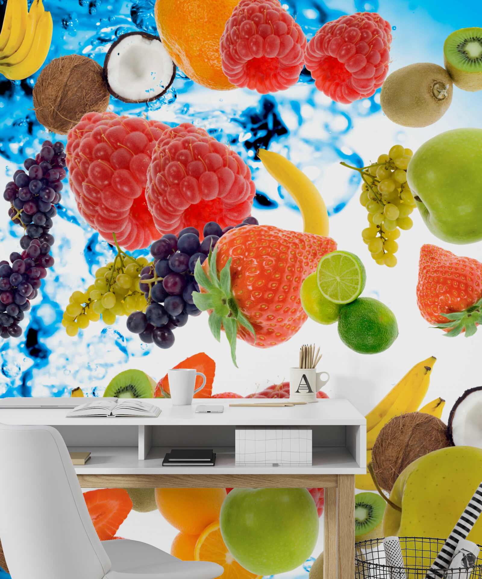 Fototapeten Frische Sommerfrucht im Wasser