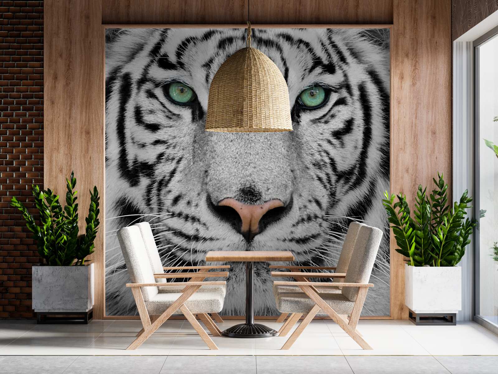 Fototapeten grünem weißem Tiger