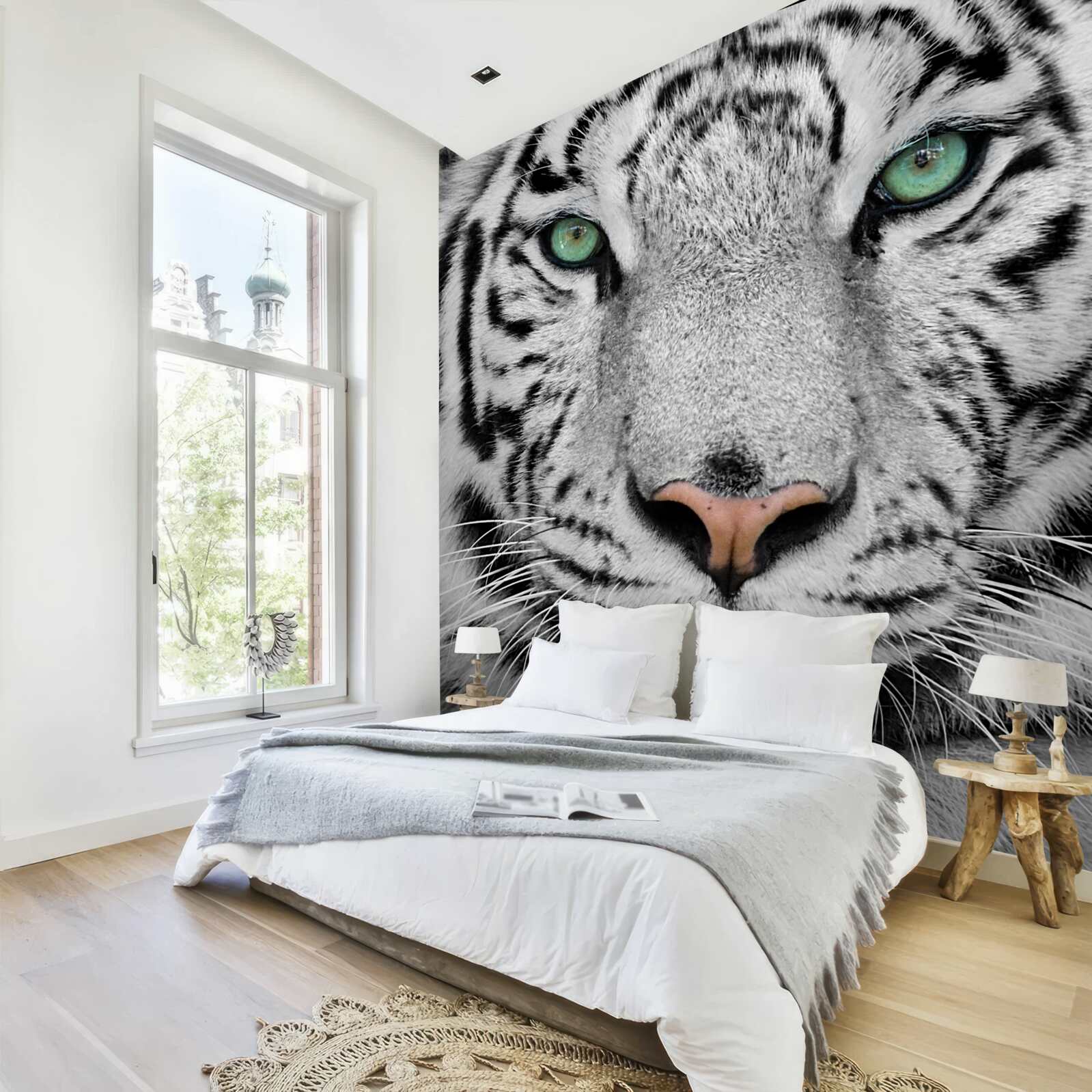 Fototapeten grünem weißem Tiger