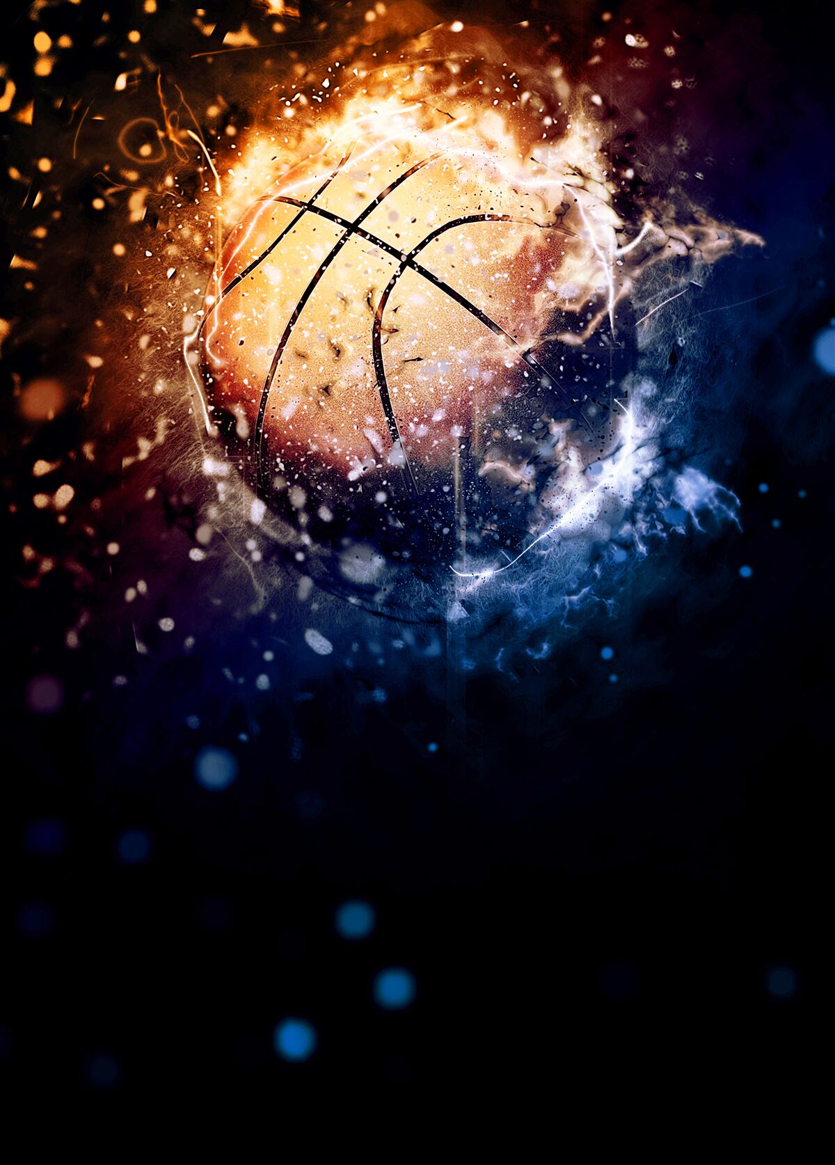 Fototapeten Brennen Basketball