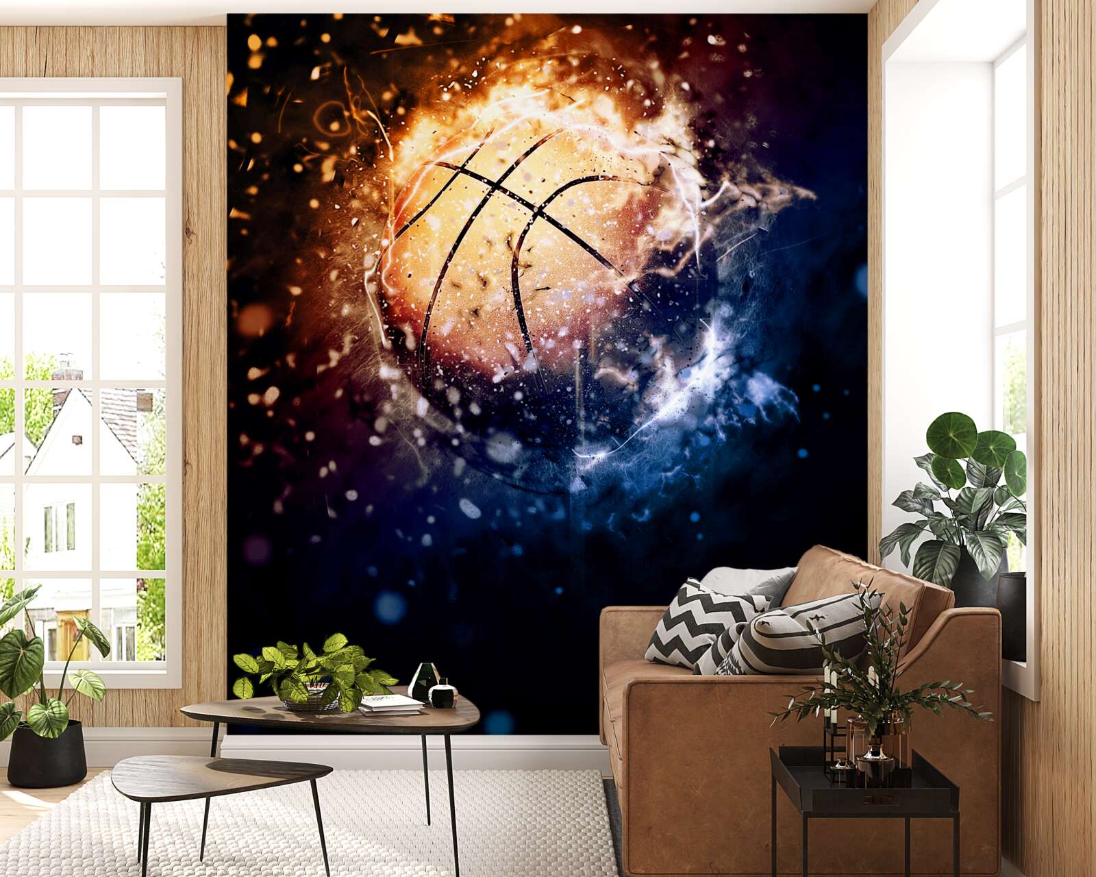 Fototapeten Brennen Basketball