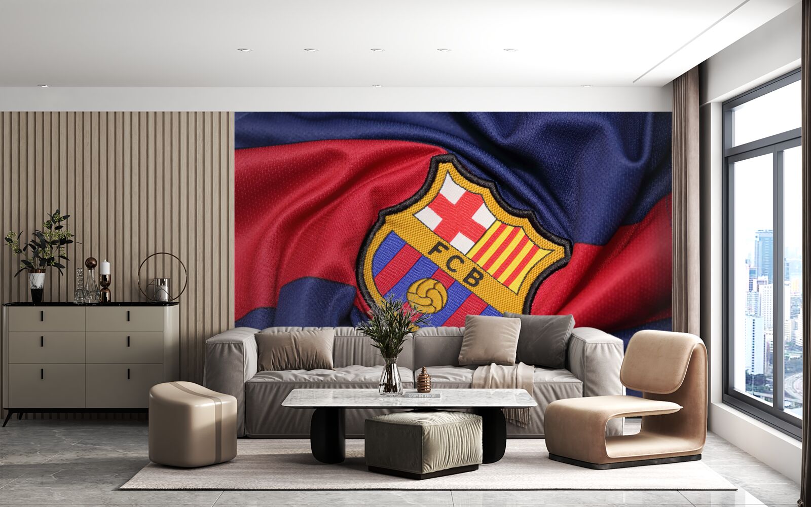 Fototapeten Das Emblem des Barcelona Football Club