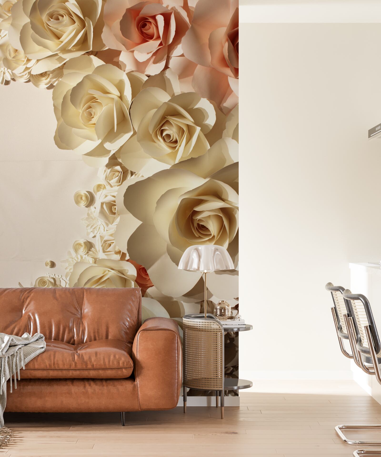 Fototapeten Weiße und rosa Gipsblumen