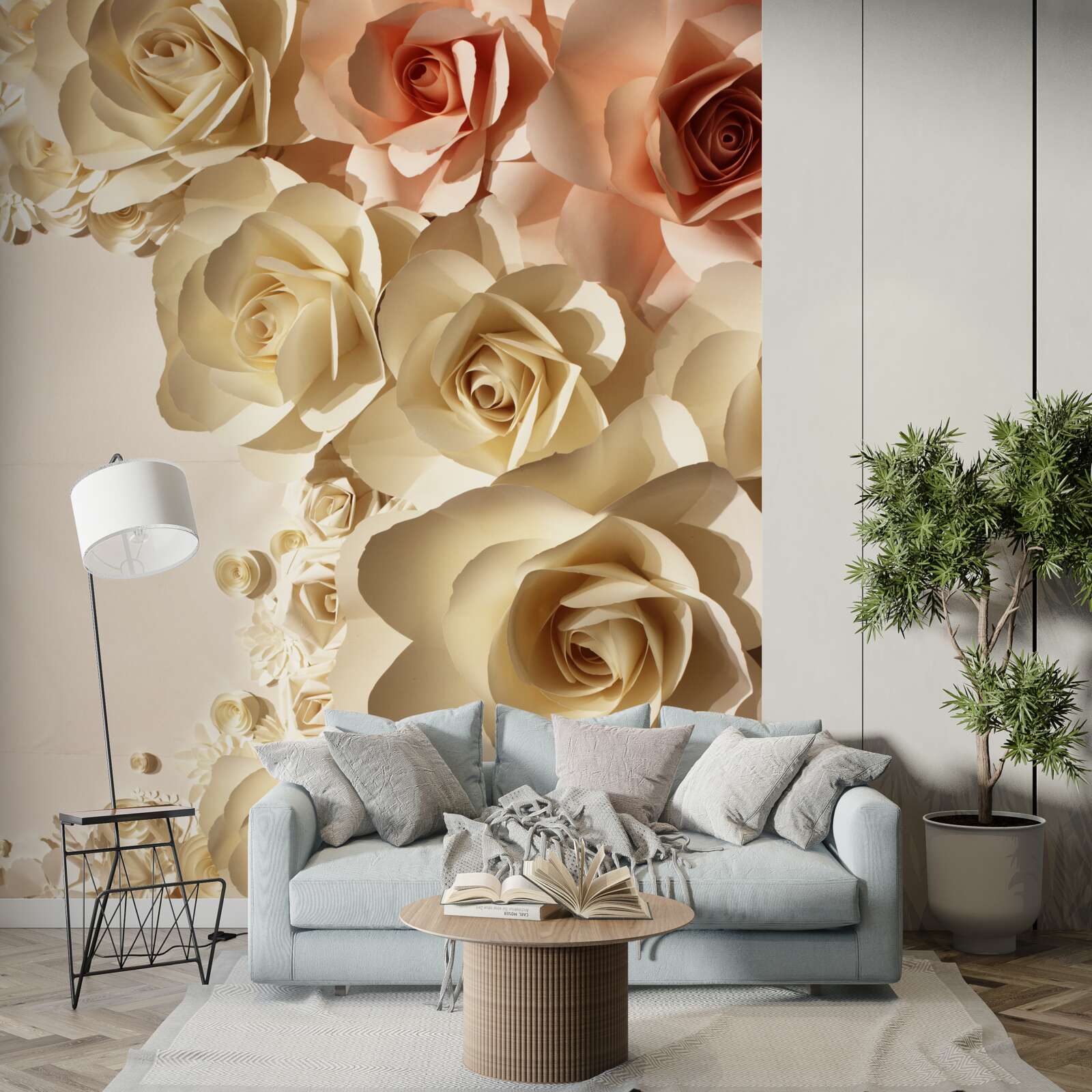 Fototapeten Weiße und rosa Gipsblumen