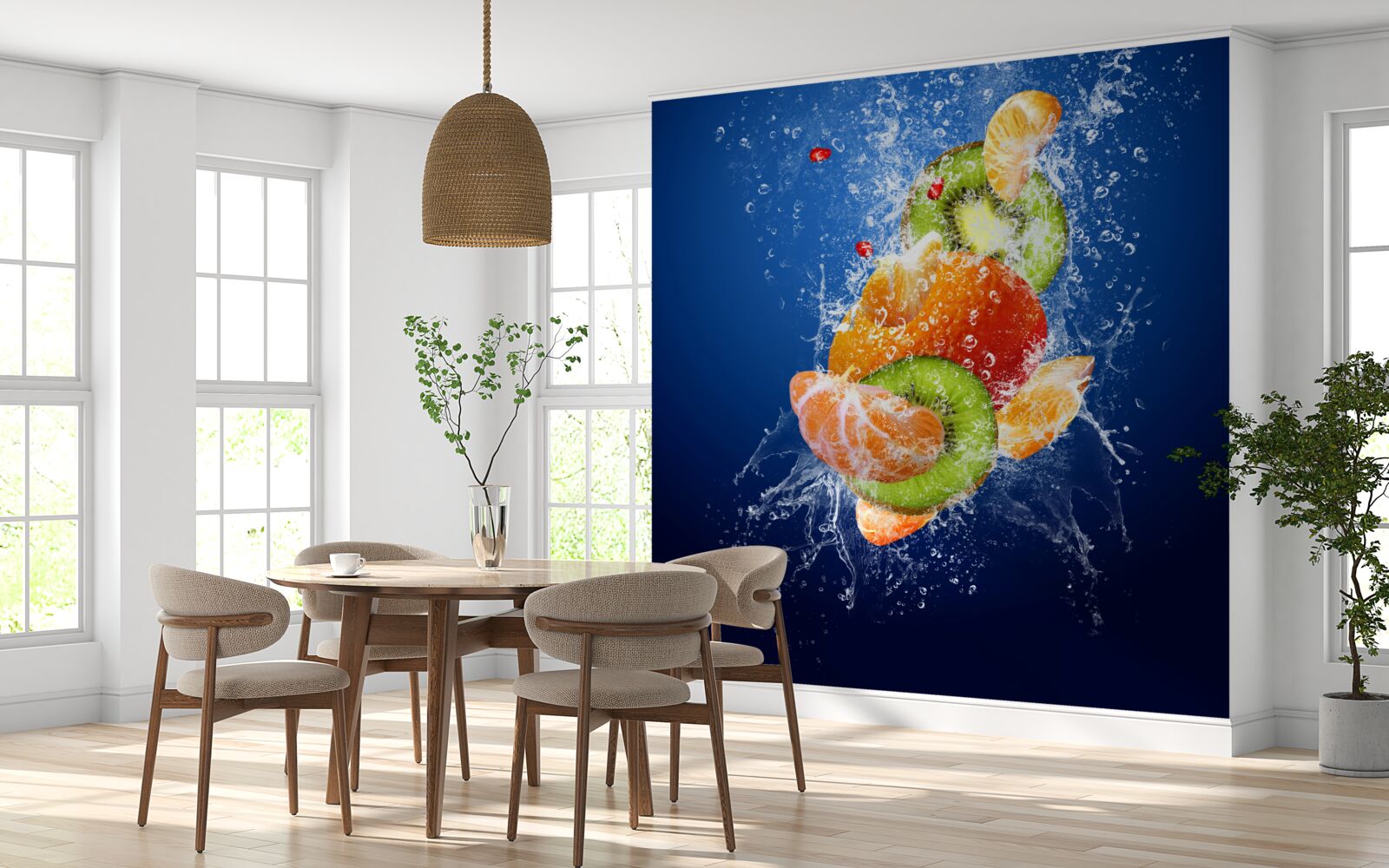 Fototapeten Obstcocktail mit Kiwi und Mandarin