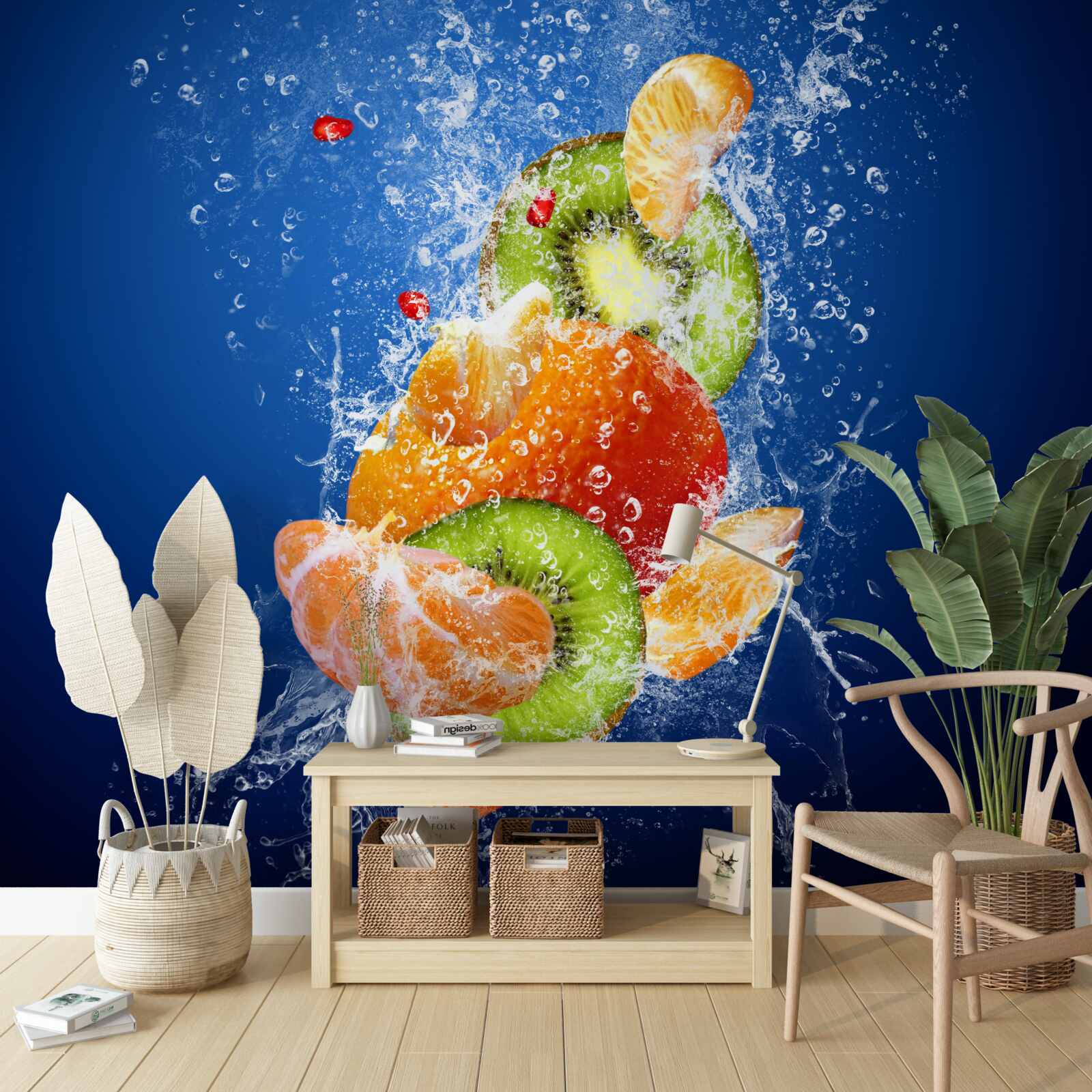 Fototapeten Obstcocktail mit Kiwi und Mandarin