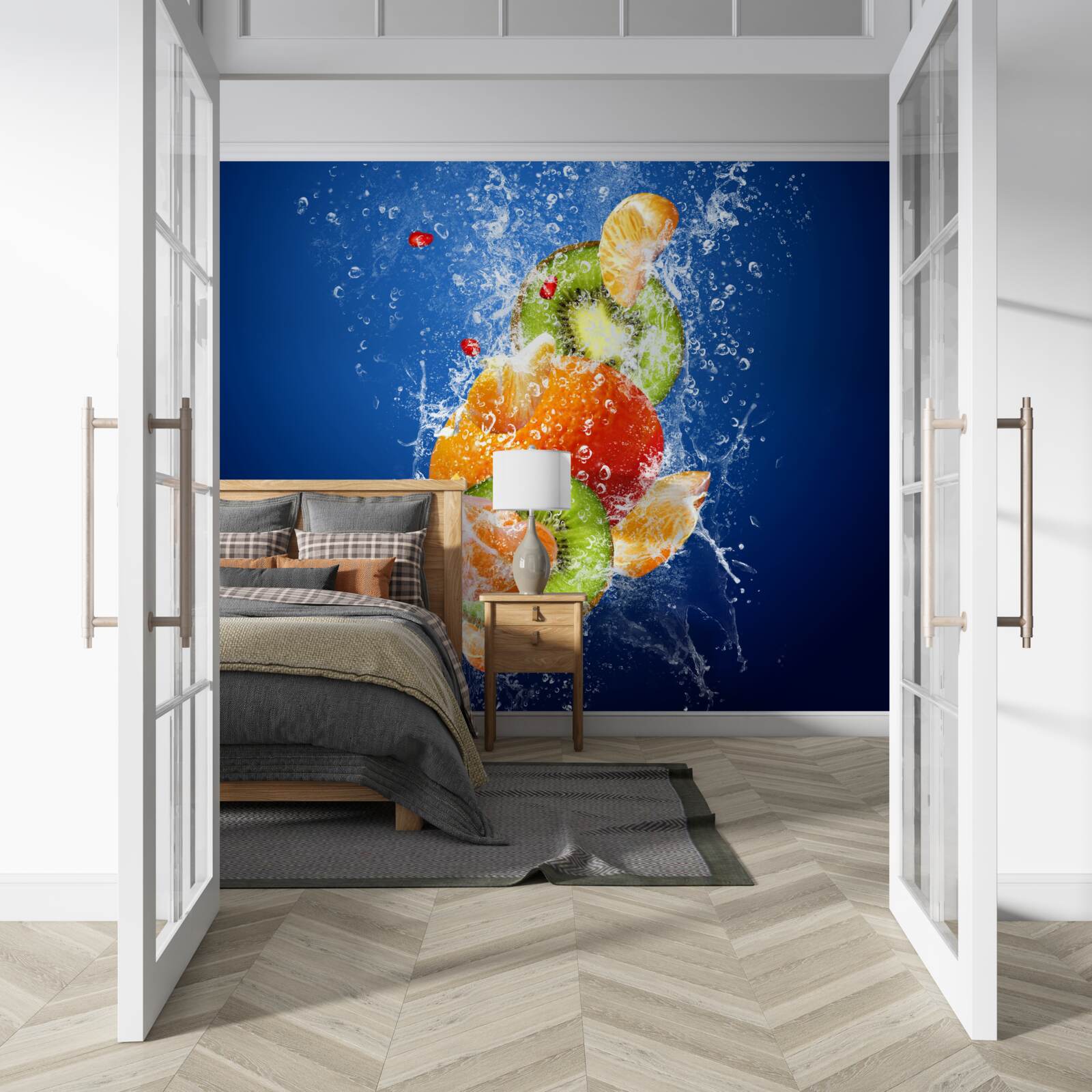 Fototapeten Obstcocktail mit Kiwi und Mandarin