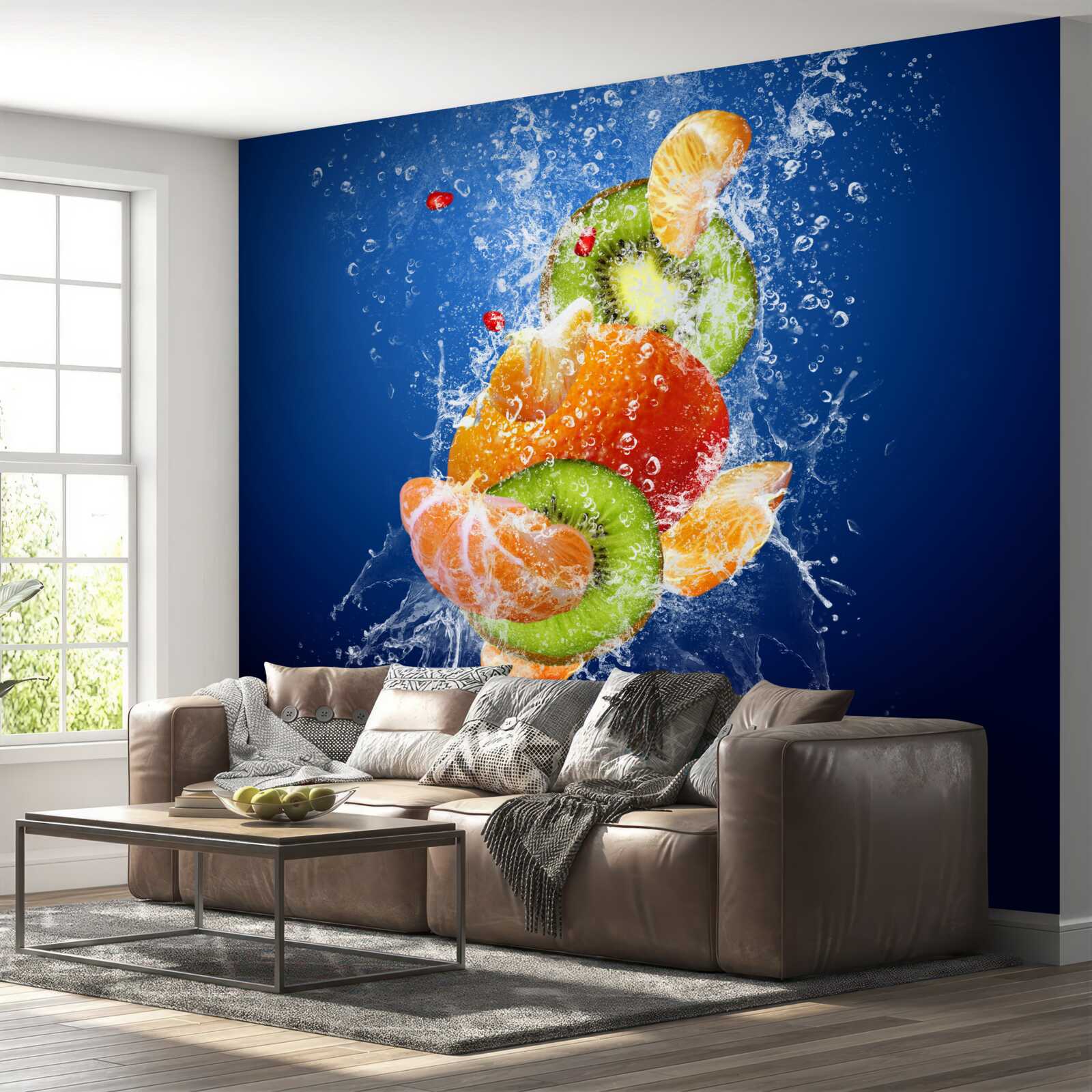 Fototapeten Obstcocktail mit Kiwi und Mandarin