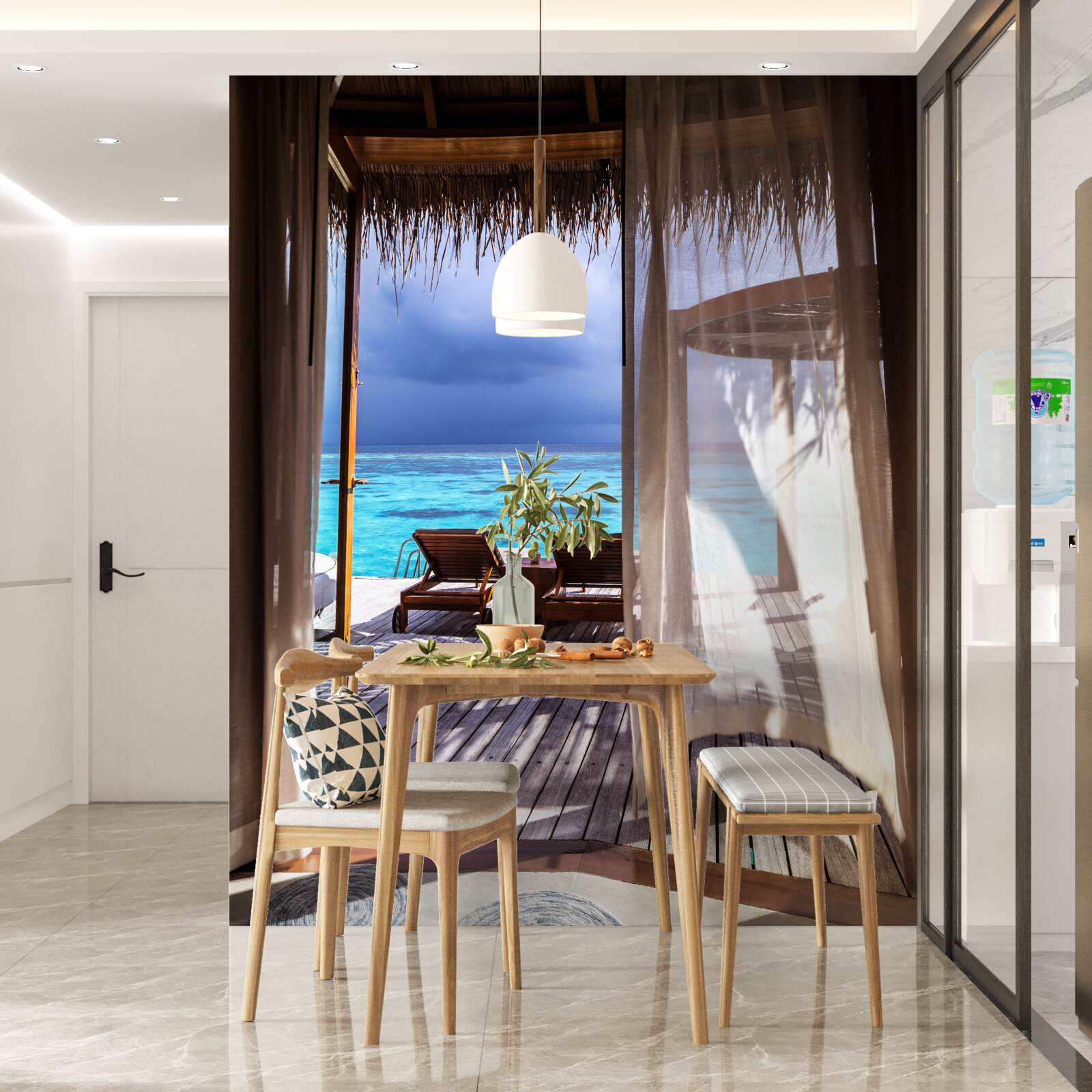 Fototapeten Balkon mit Blick auf den Ozean