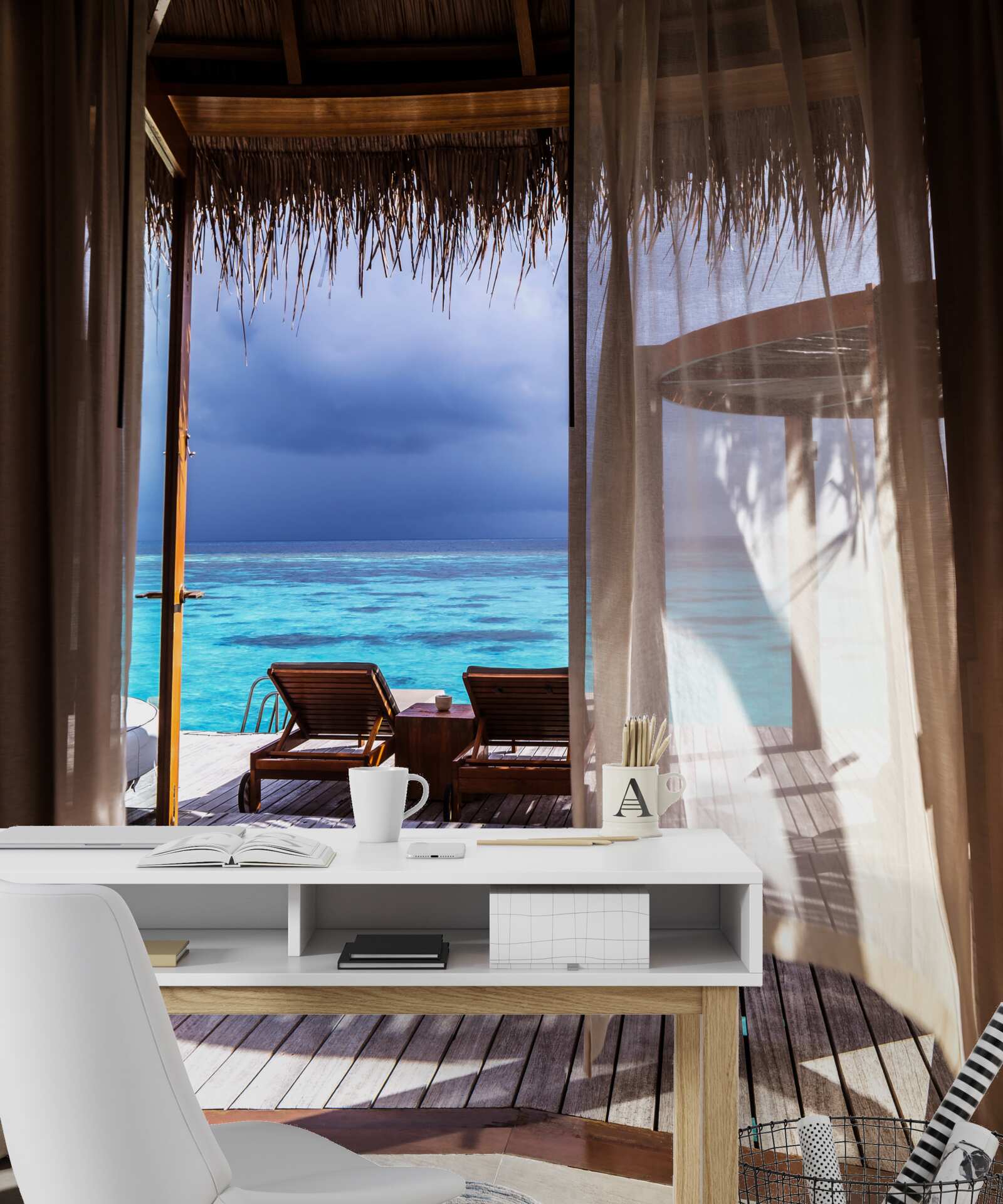 Fototapeten Balkon mit Blick auf den Ozean