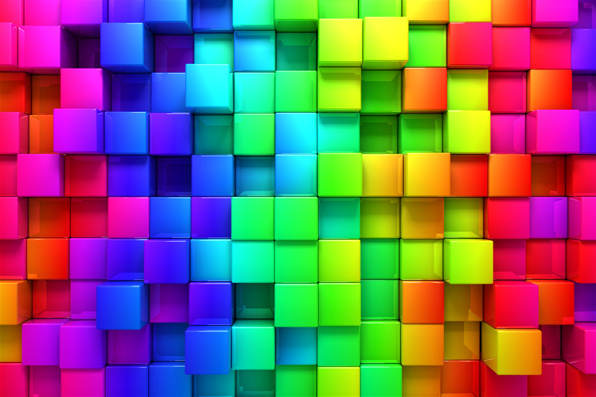 Fototapeten 3D -Würfel in reichen Farben