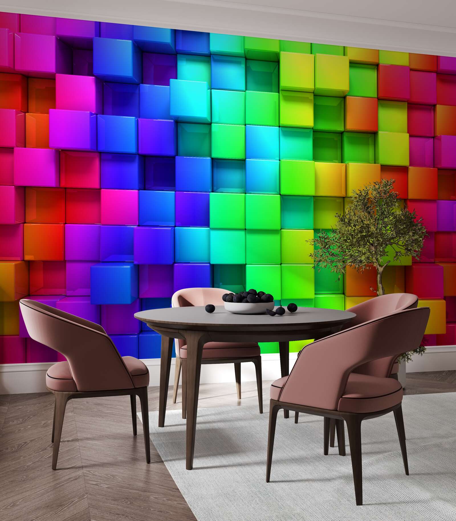 Fototapeten 3D -Würfel in reichen Farben