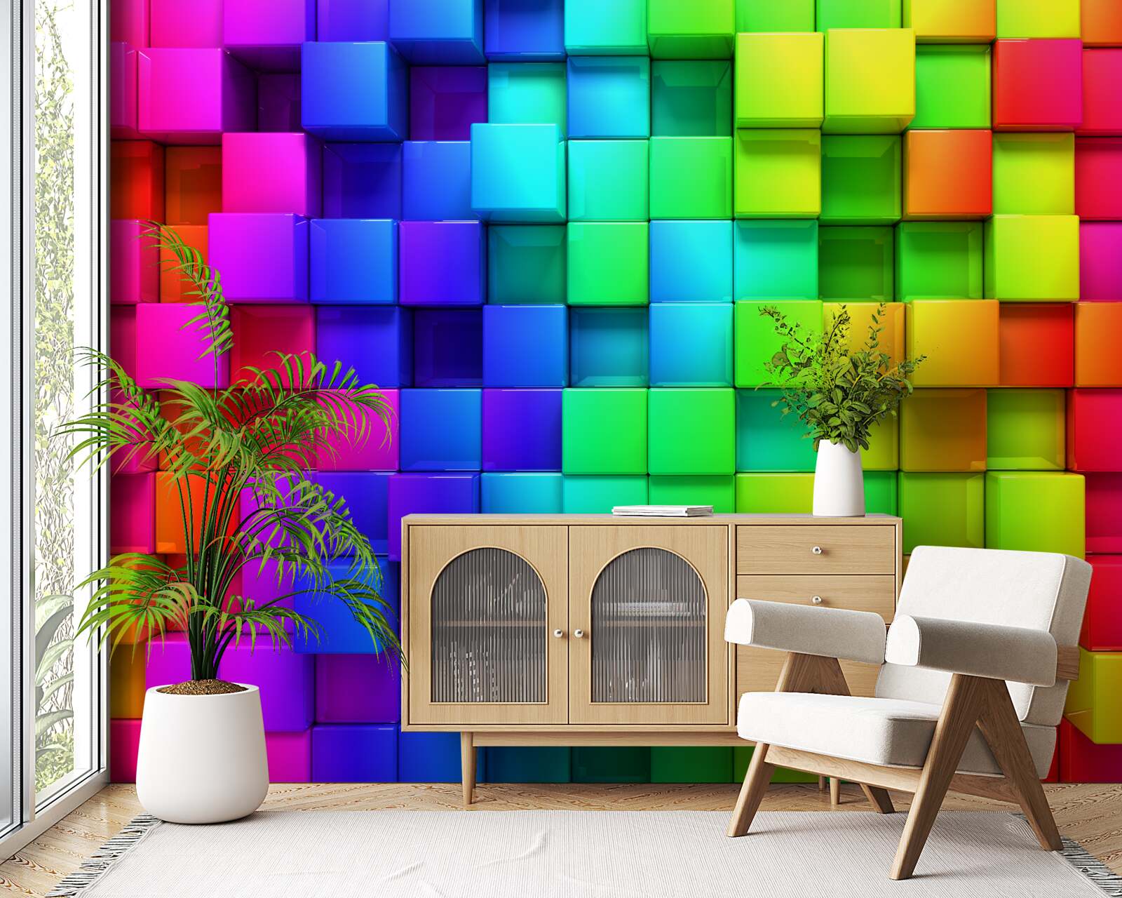Fototapeten 3D -Würfel in reichen Farben