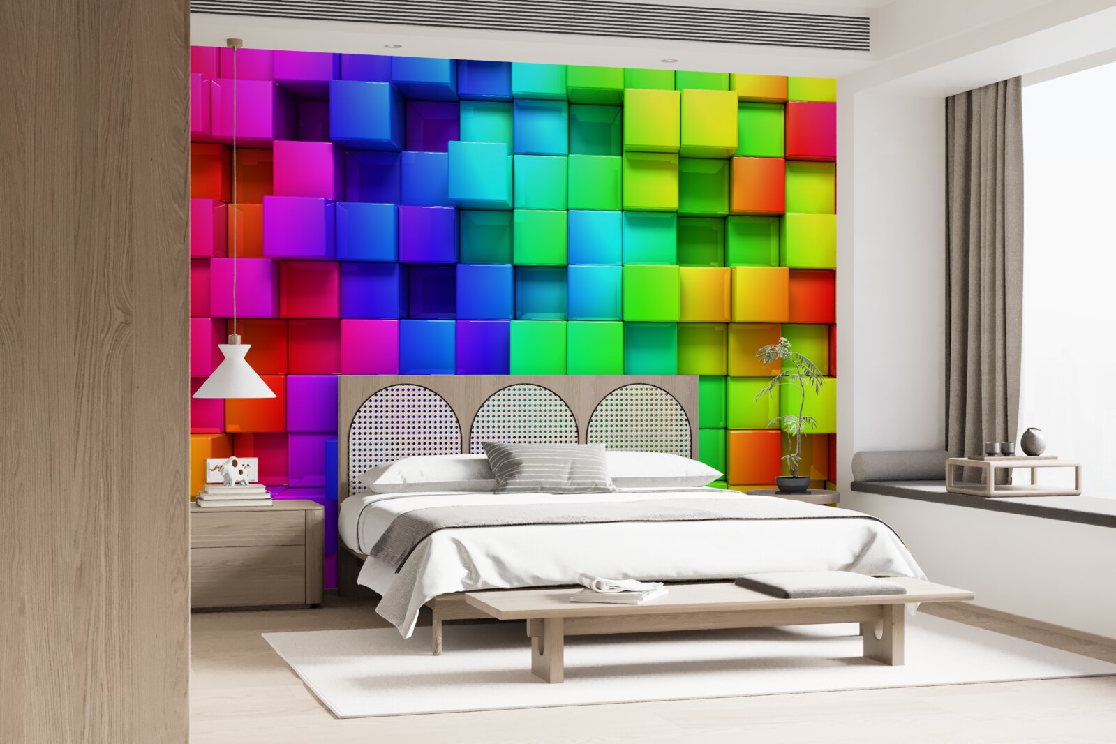 Fototapeten 3D -Würfel in reichen Farben