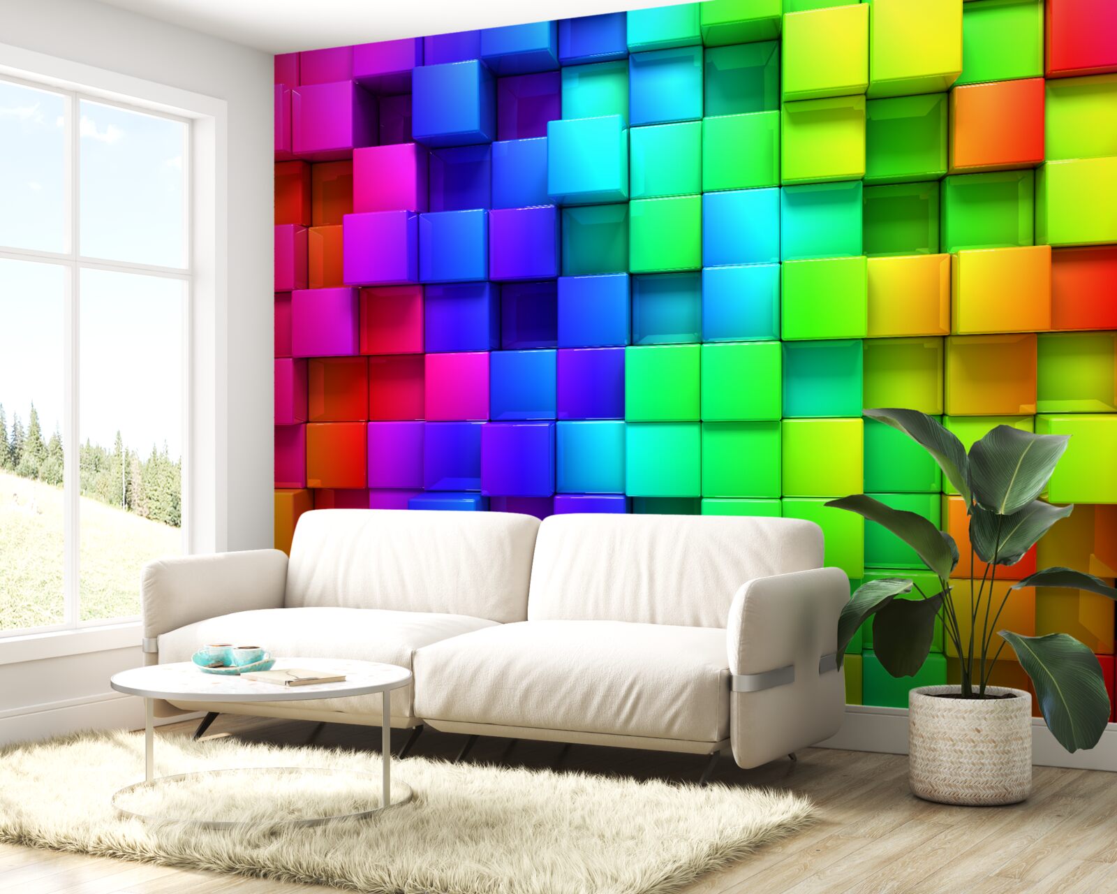 Fototapeten 3D -Würfel in reichen Farben