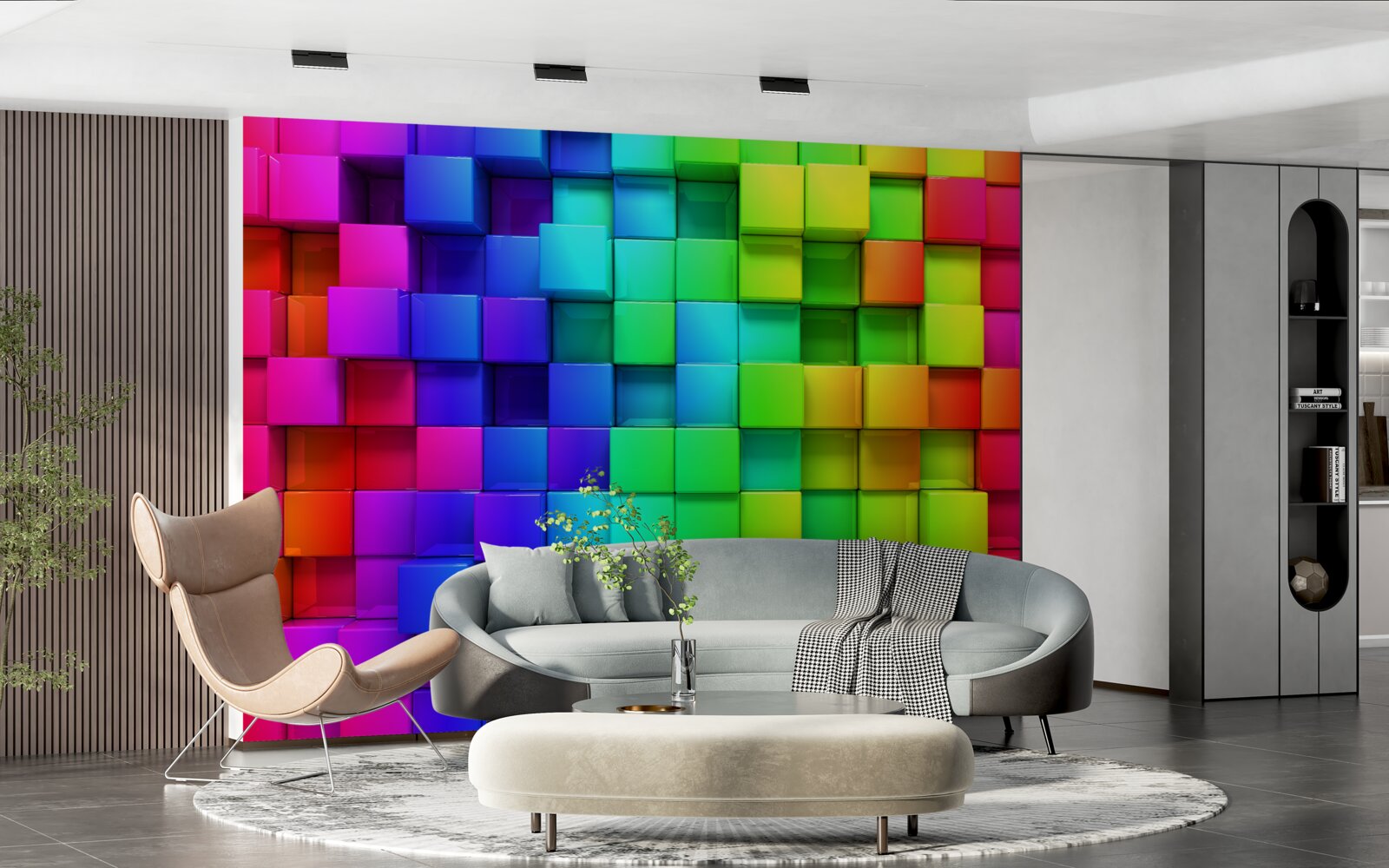 Fototapeten 3D -Würfel in reichen Farben