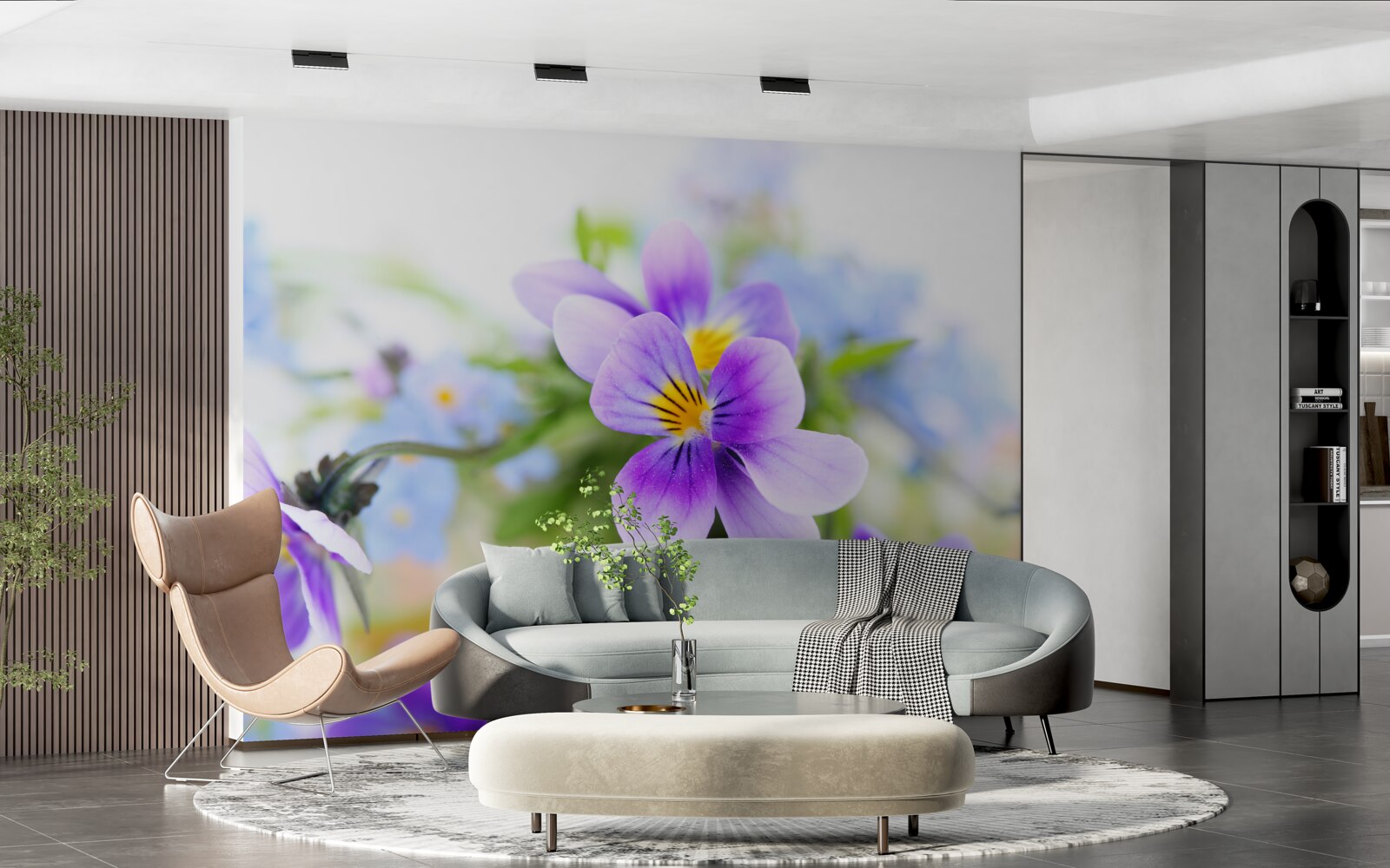 Fototapeten An einem hellen Tag leicht blaue Blumen