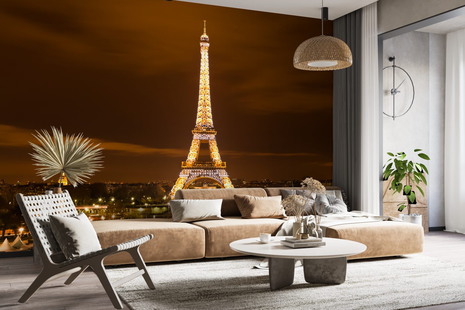 Fototapeten Eiffla Tower nachts beleuchtet