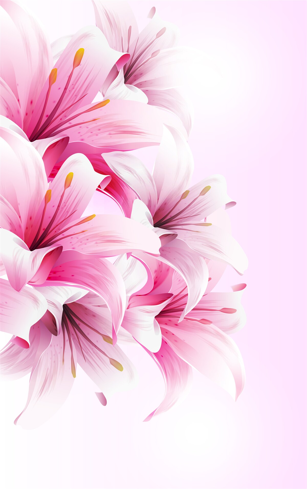 Fototapeten Ein zartes Bouquet von Pink Alstreme