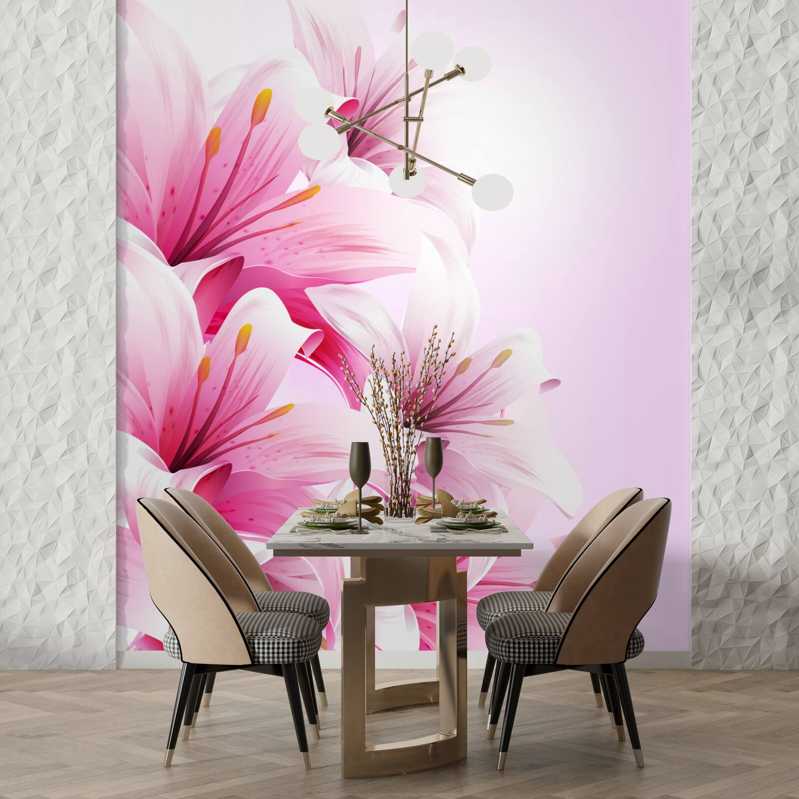 Fototapeten Ein zartes Bouquet von Pink Alstreme
