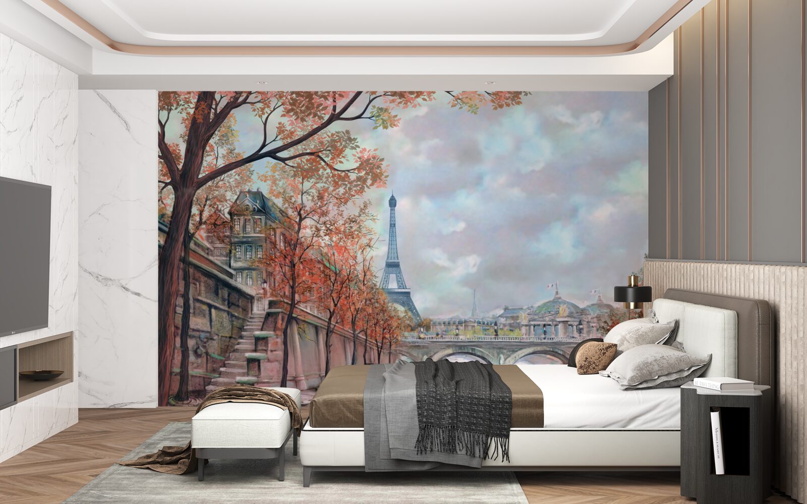 Fototapeten Paris Landschaft und Böschung in Farben