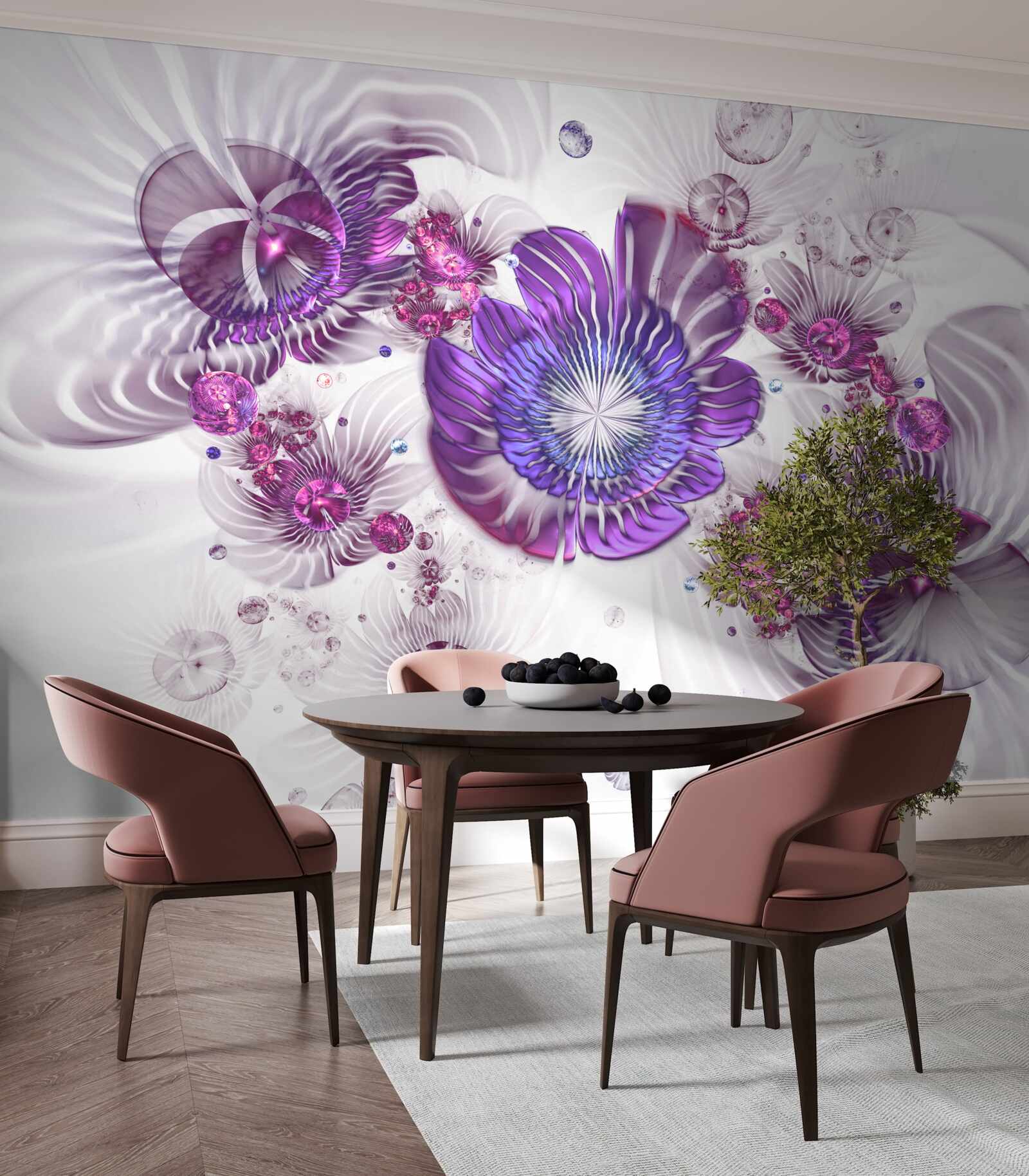 Fototapeten abstrakte Blumenmuster