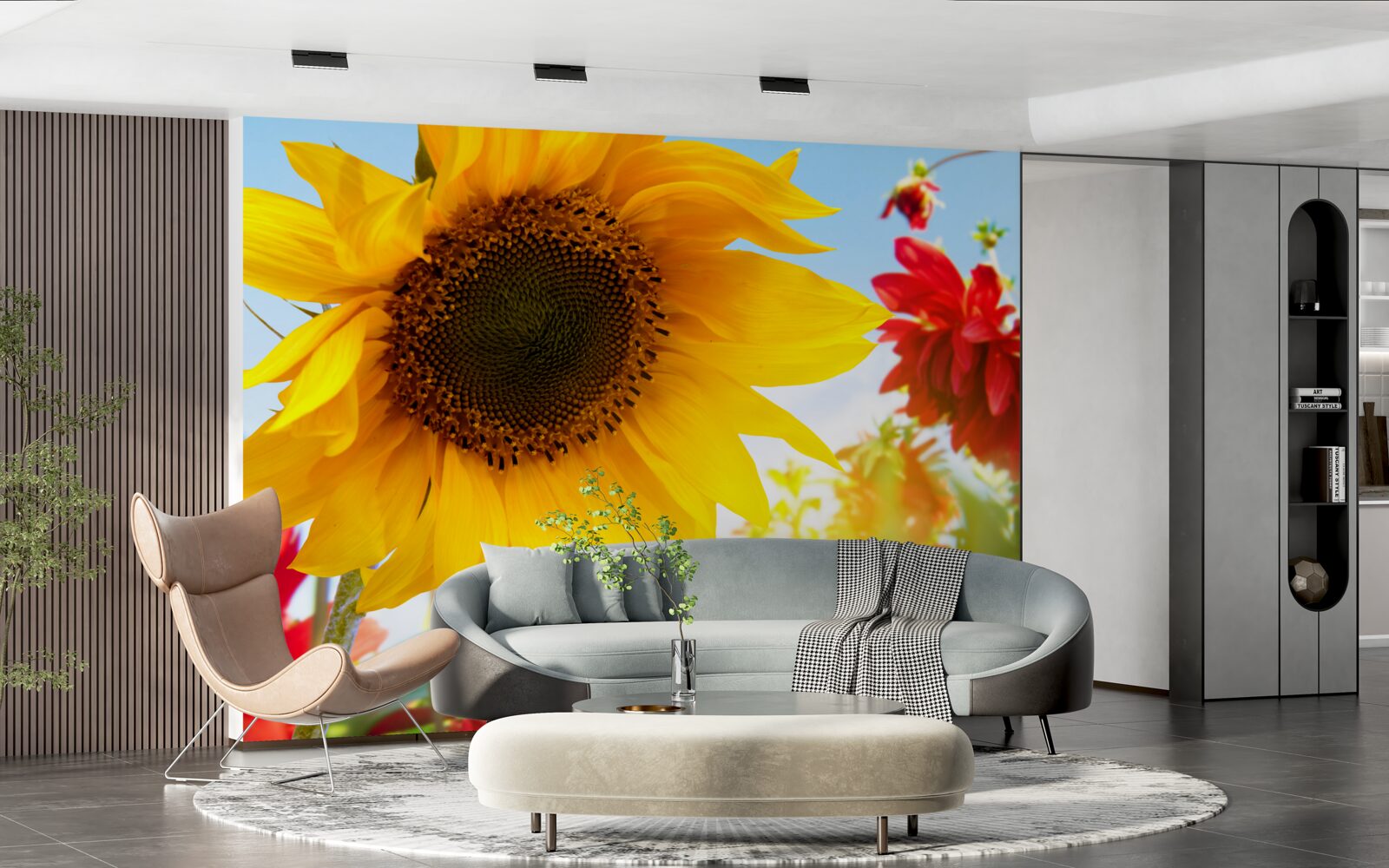 Fototapeten sonnige Sonnenblume an einem fröhlichen Tag