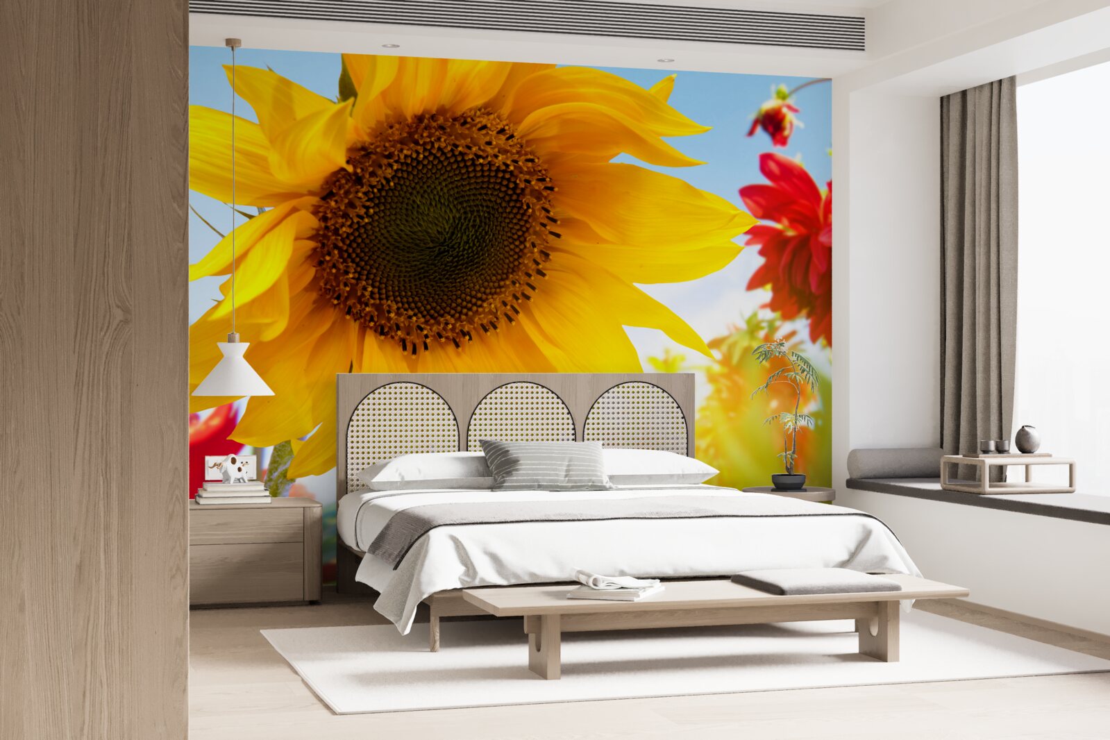 Fototapeten sonnige Sonnenblume an einem fröhlichen Tag
