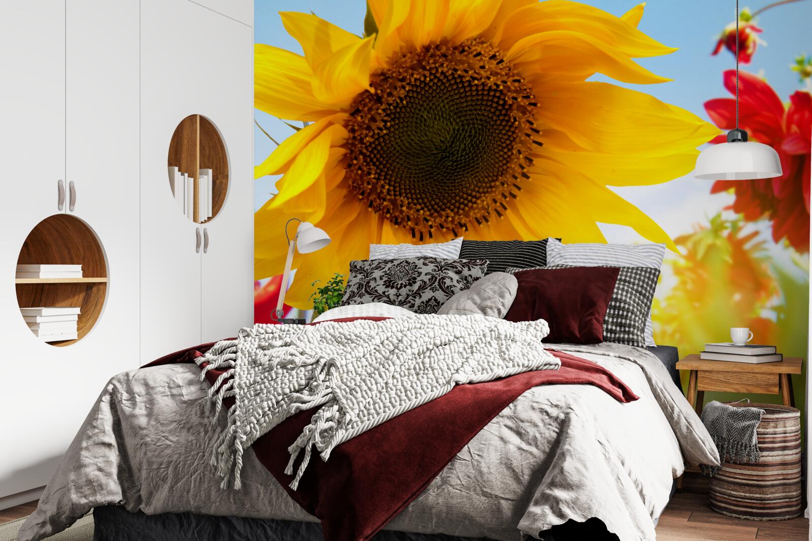 Fototapeten sonnige Sonnenblume an einem fröhlichen Tag