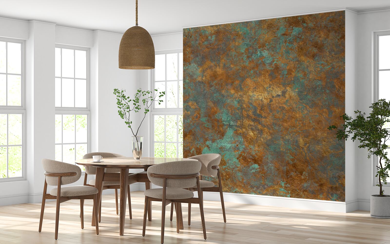 Fototapeten Goldener Marmor mit blauen Flecken