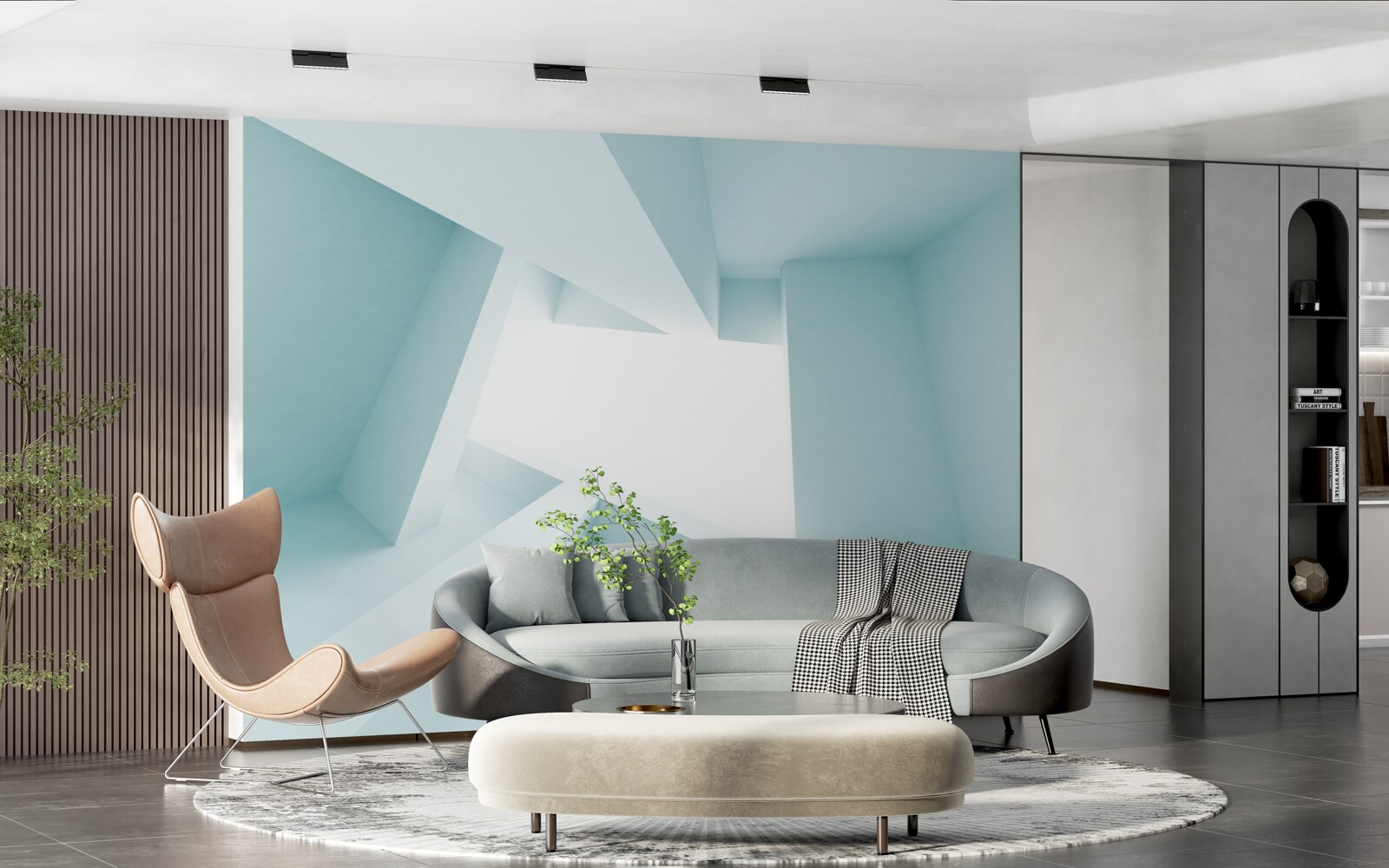 Fototapeten geometrische Formen im Abstand der Abstraktion