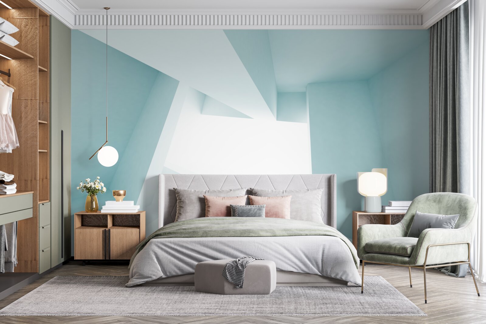 Fototapeten geometrische Formen im Abstand der Abstraktion