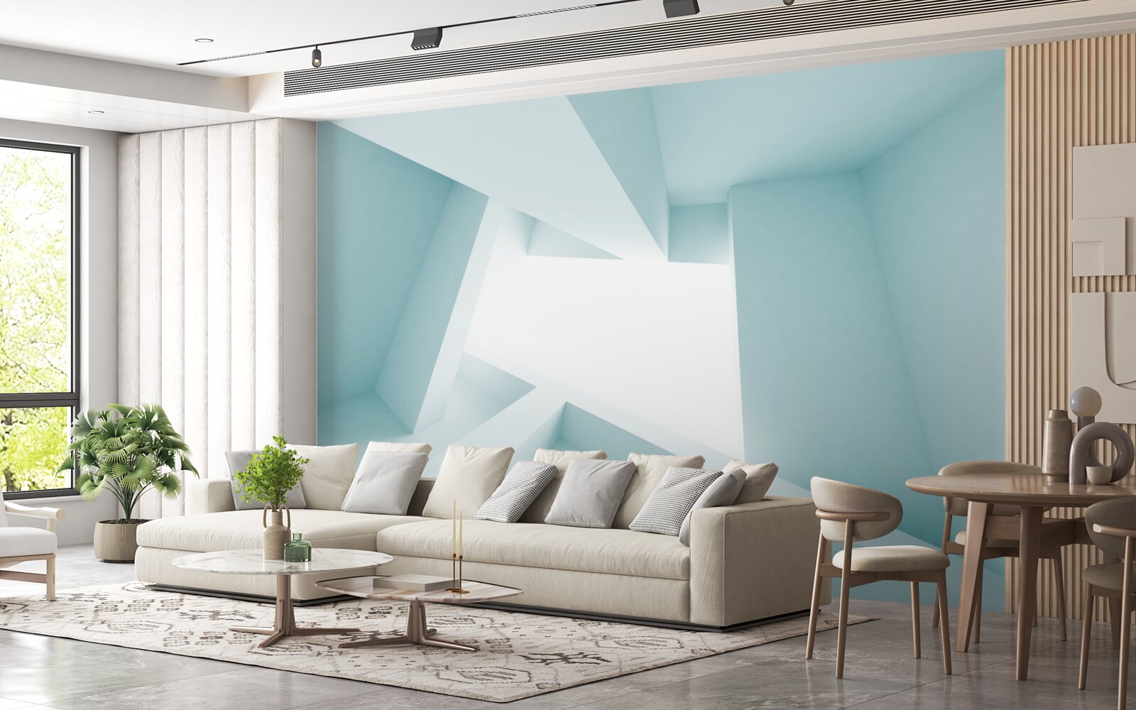 Fototapeten geometrische Formen im Abstand der Abstraktion