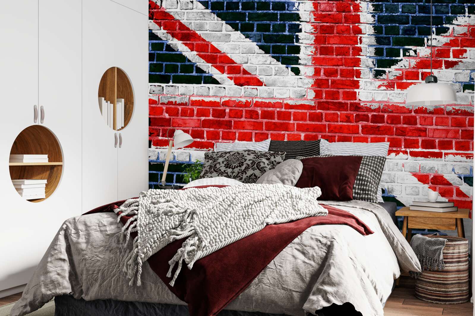 Fototapeten Flagge von England an der Mauer