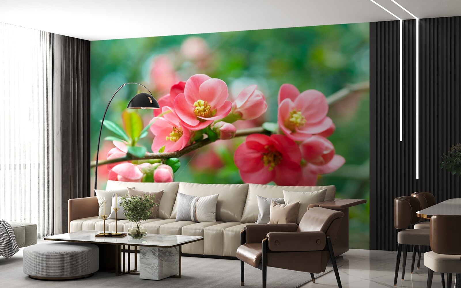Fototapeten Rote Obstbäume Blumen