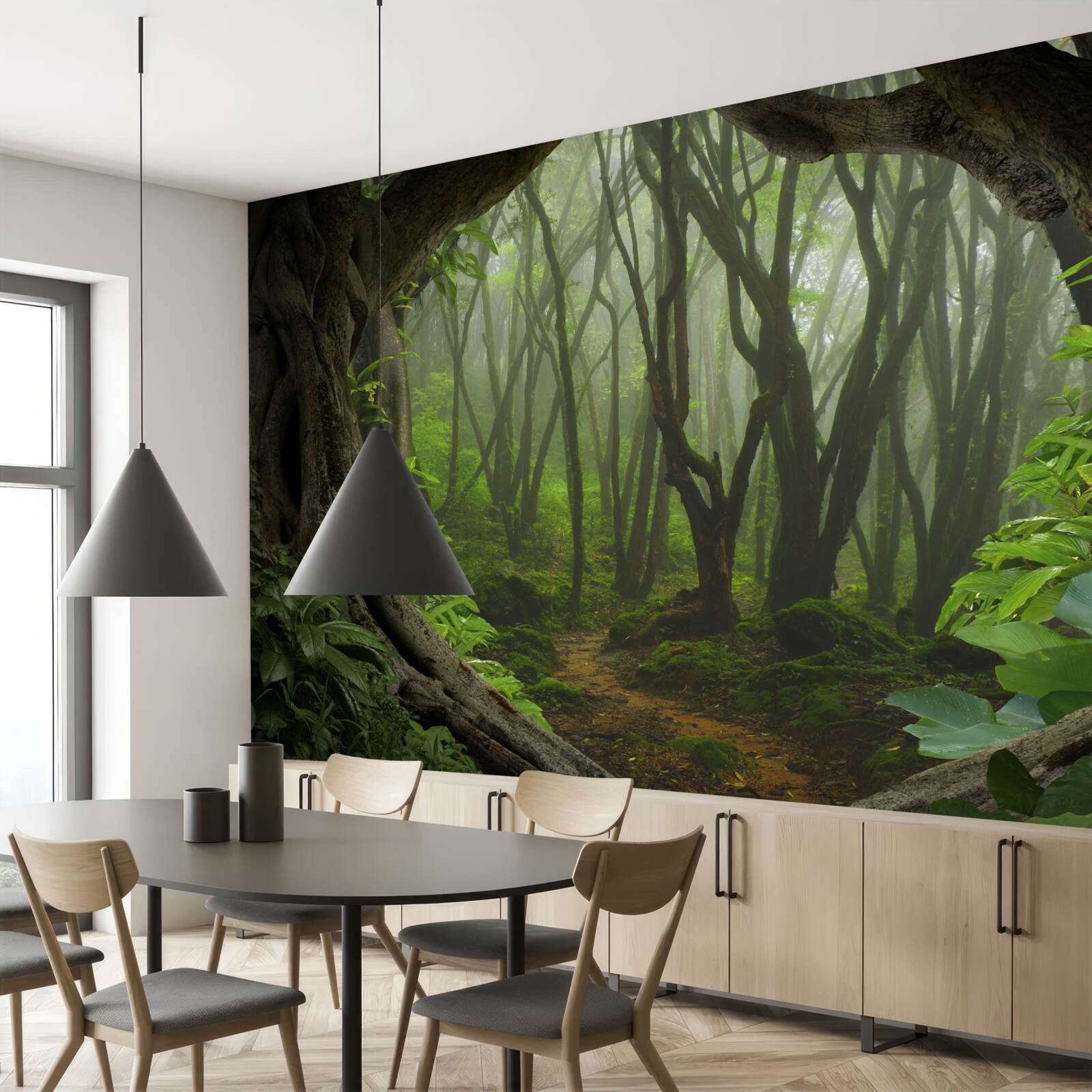 Fototapeten Üppige Emerald Palisada von Bäumen