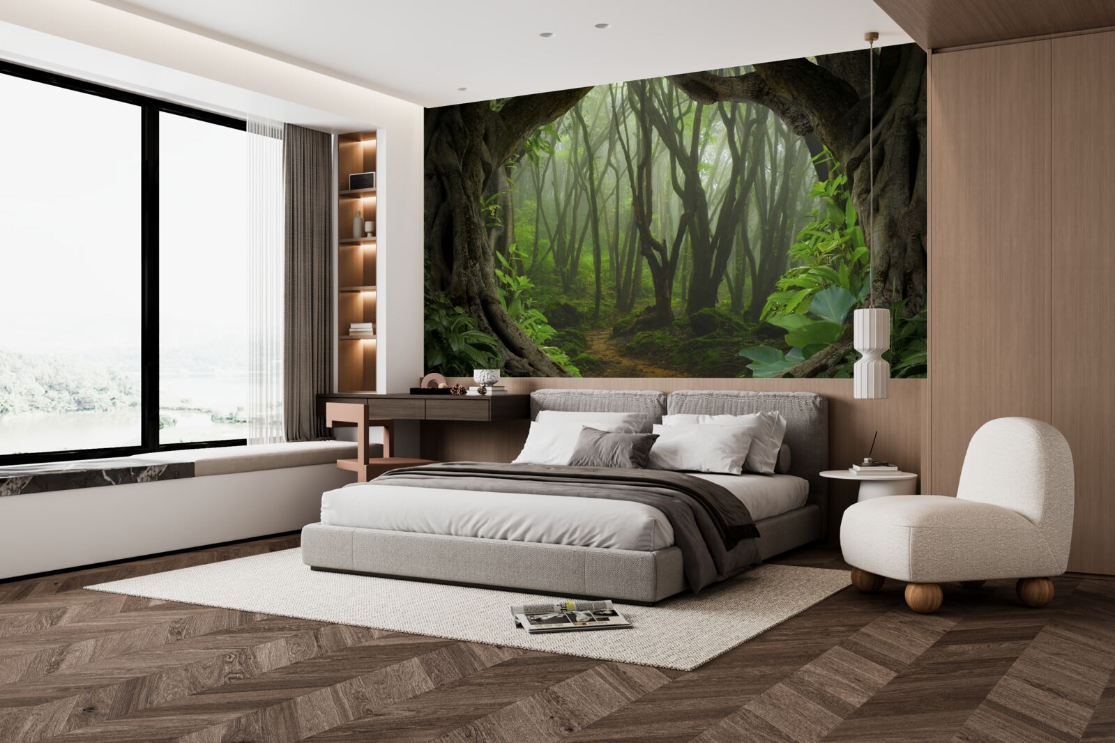 Fototapeten Üppige Emerald Palisada von Bäumen