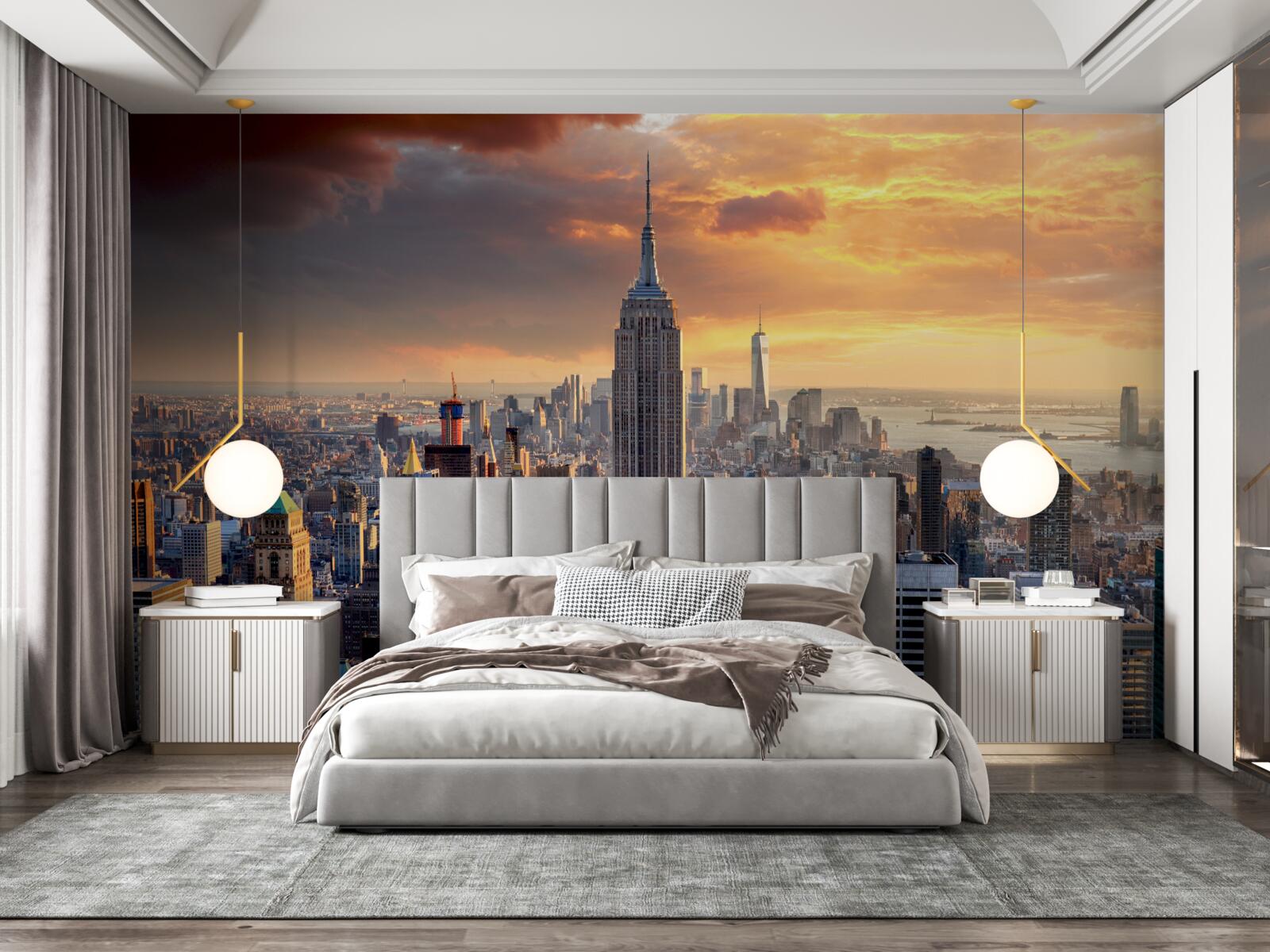 Fototapeten Erstaunliche Aussicht auf die wichtigsten Wolkenkratzer von New York Cloud