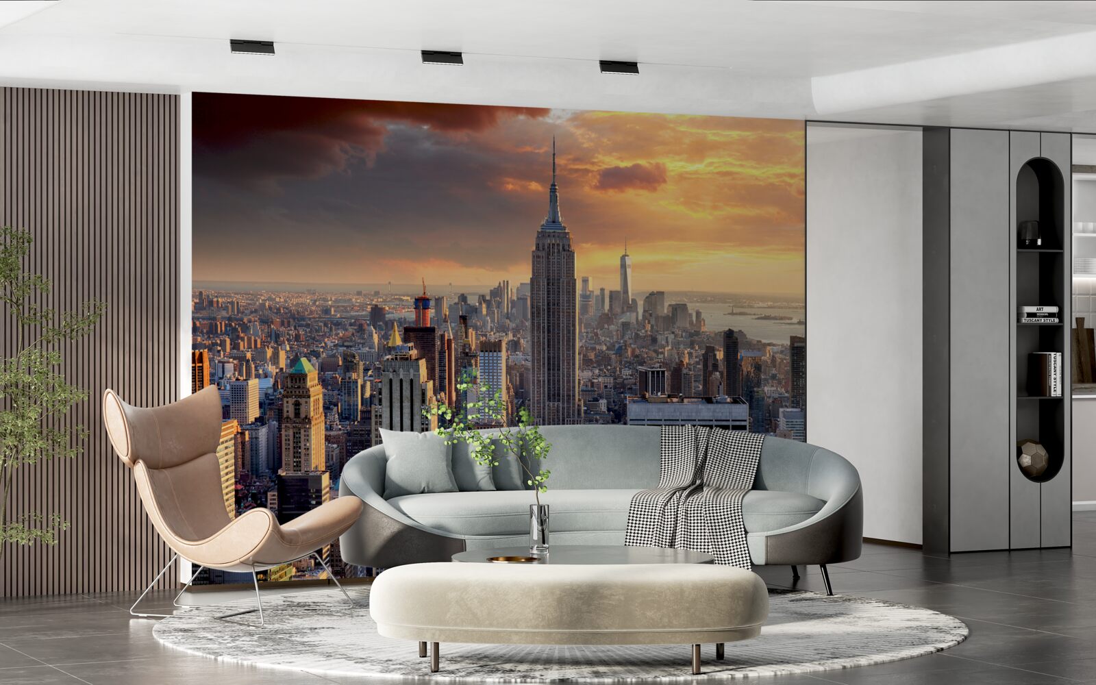 Fototapeten Erstaunliche Aussicht auf die wichtigsten Wolkenkratzer von New York Cloud