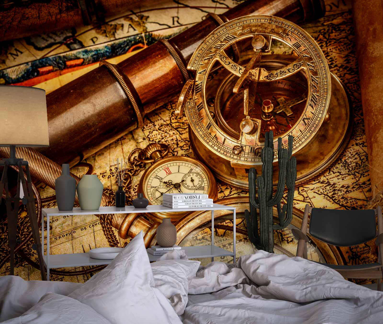 Fototapeten Navigationsgeräte wie Kompass- und andere Navigationselemente
